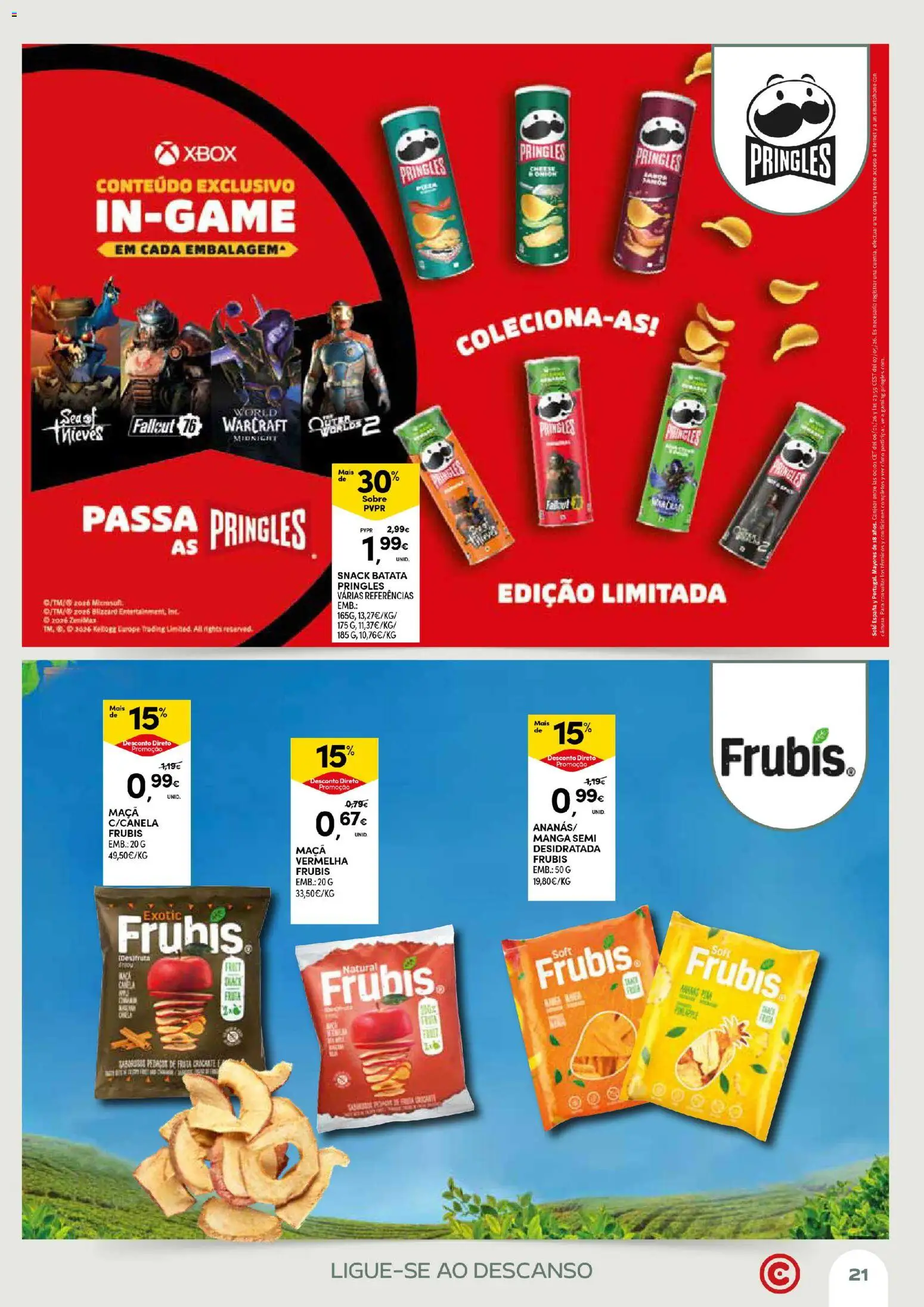Continente Açores Momentos de pausa │ válido de 21.04.2026 | Página: 21 | Produtos: Batata, Smartphone, Xbox, Maça