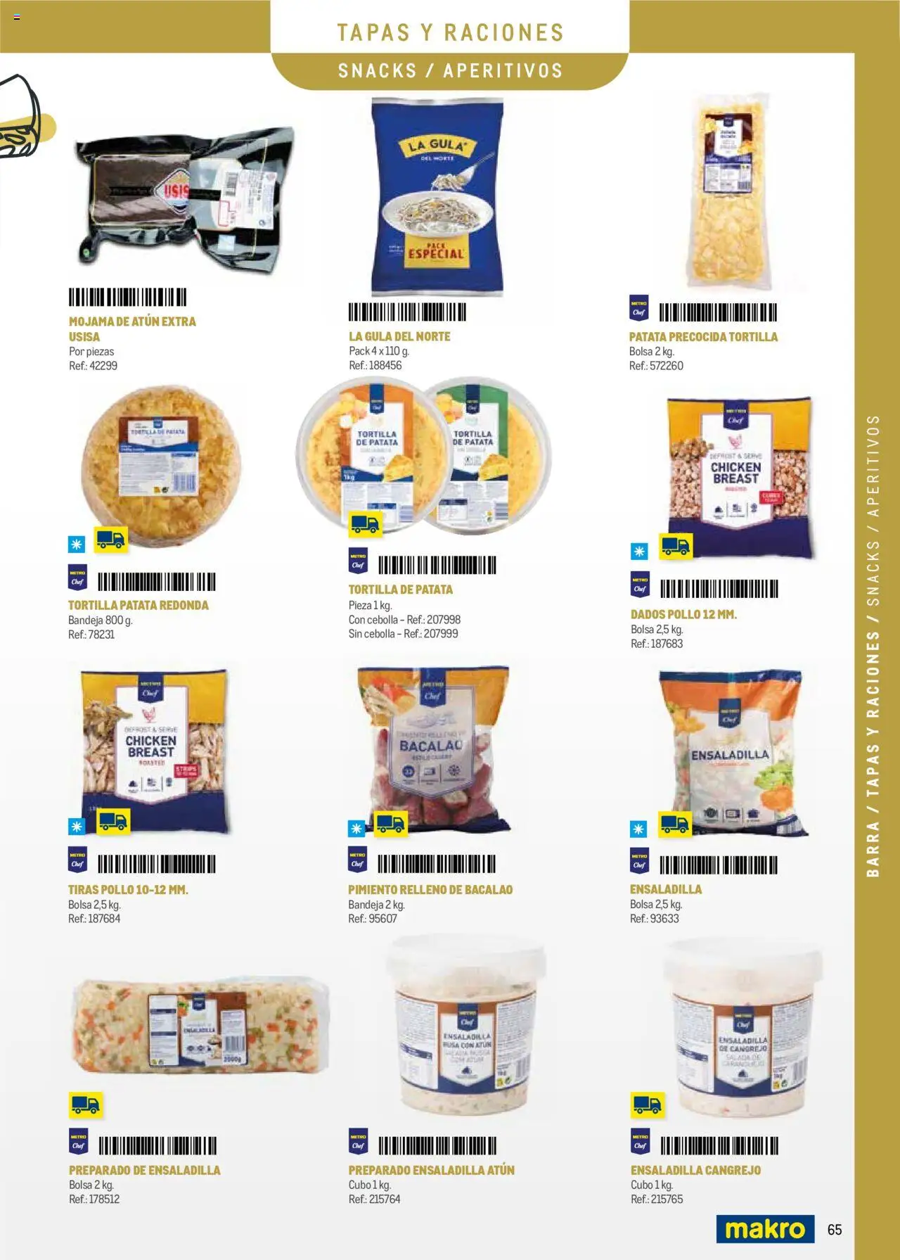Makro -  Menú y Barra Canarias │ válido desde el 08.09.2025 | Página: 65 | Productos: Ensaladilla, Παγωμένο τσάι, Bolsa, Bandeja