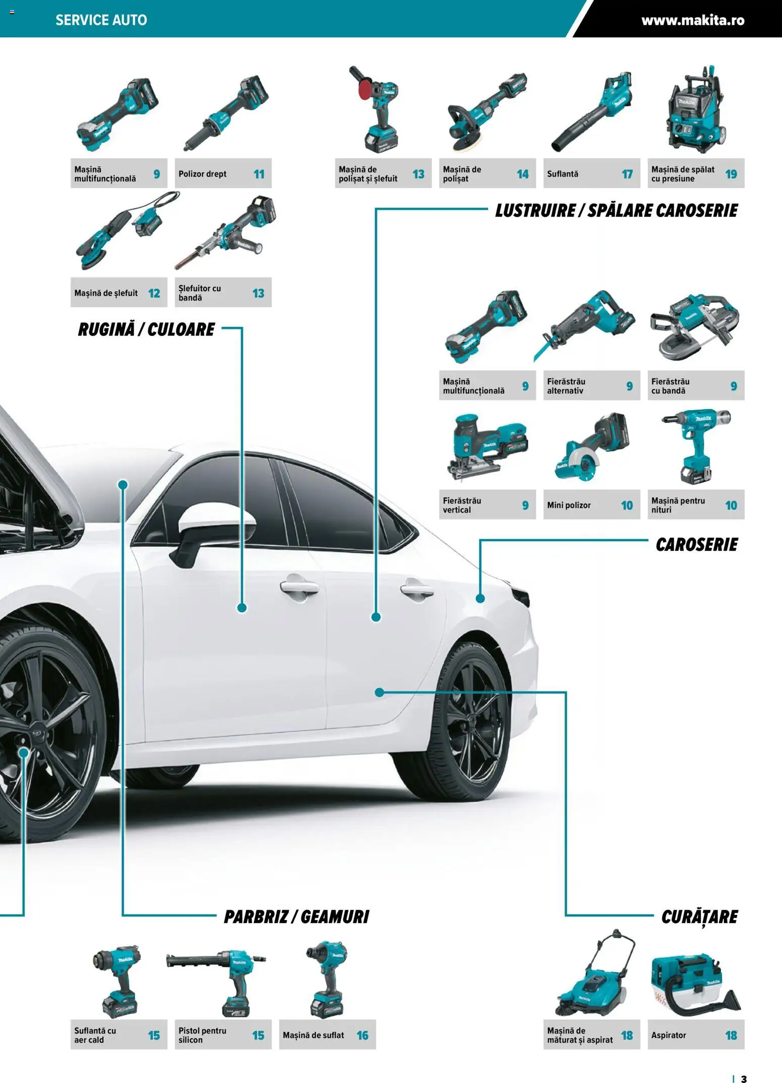 Noul catalog Makita – valabil de la 23.10.2025 | Pagină: 3 | Produse: Arap sabunu, Suflantă, Aspirator, Polizor