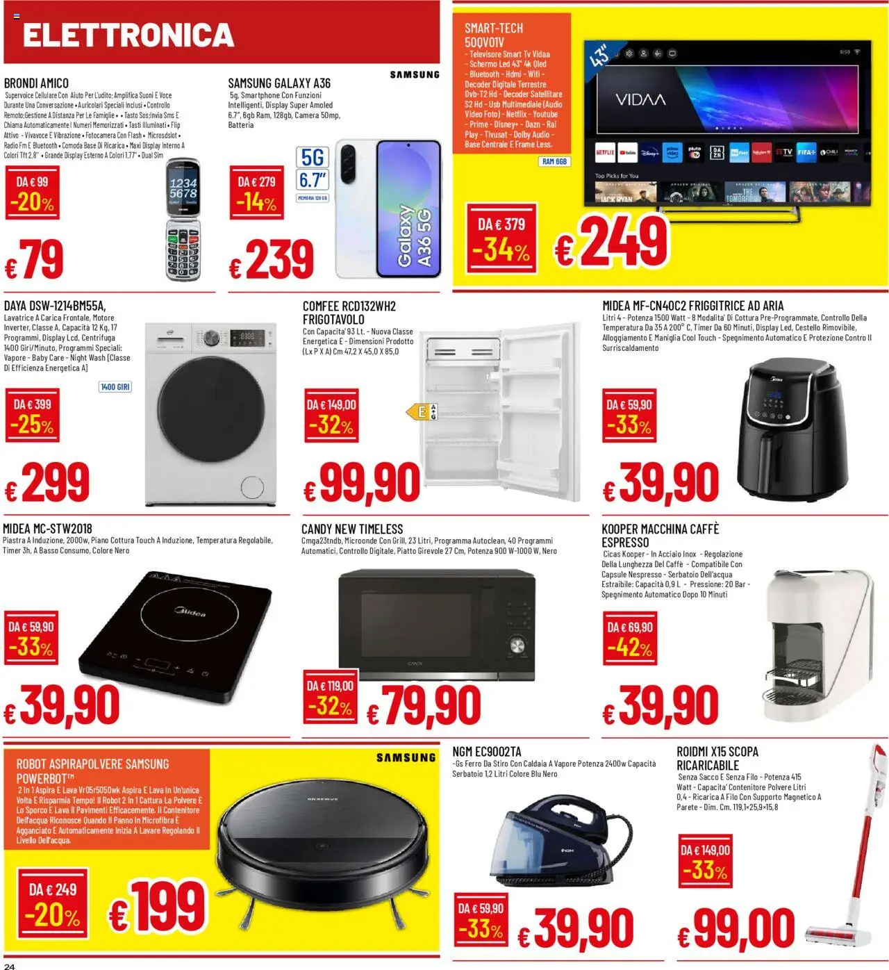 Volantino Famila del 28.08.2025 | Pagina: 24 | Prodotti: smart TV, Lavatrice, Smartphone, Robot