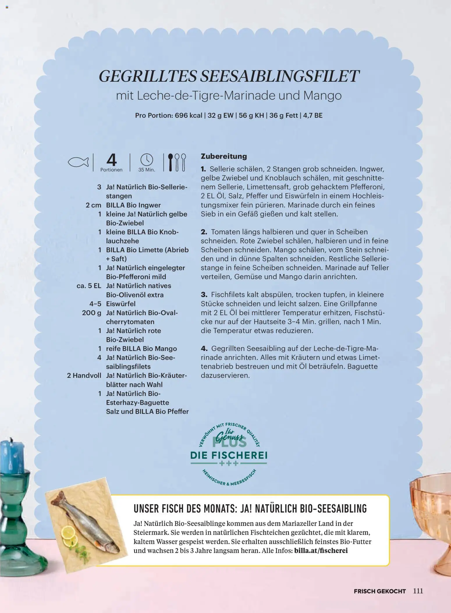 Billa Frisch Gekocht gültig ab 01.05.2026 | Seite: 111 | Produkte: Mango, Jääkaappipakastin, Saft, Fisch