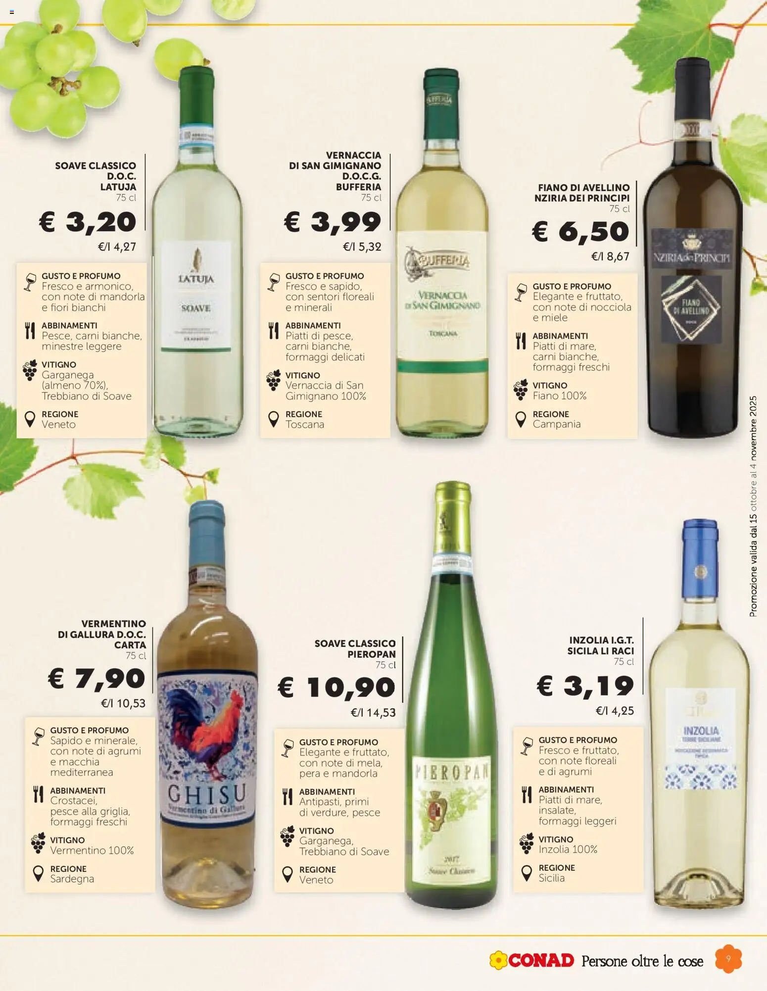 Volantino Conad del 15.10.2025 | Pagina: 9 | Prodotti: Pesce, Agrumi, Pera, Profumo