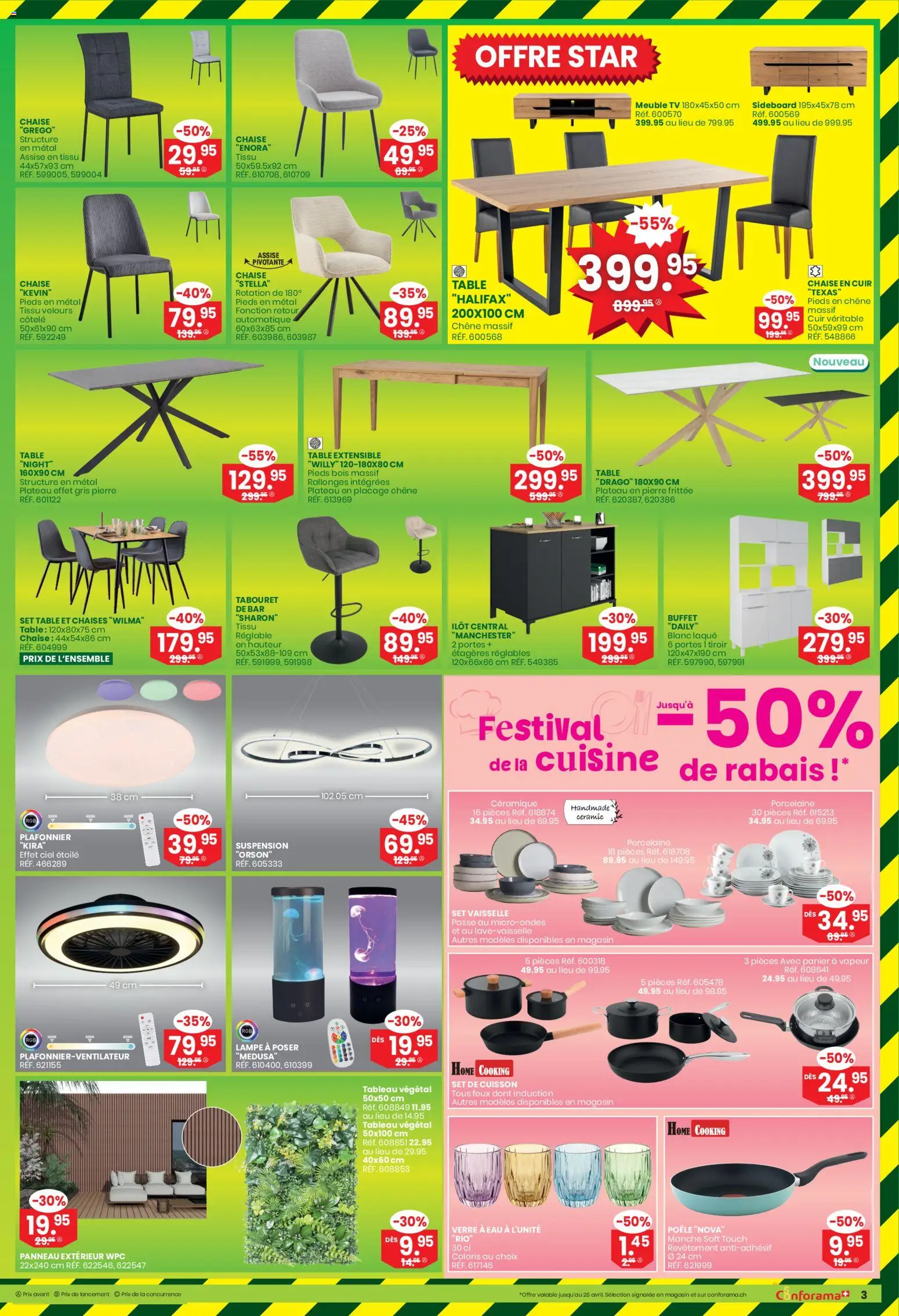 Conforama aktionen FR – gültig ab 22.04.2026 | Seite: 3 | Produkte: Lampe, TV, Sideboard