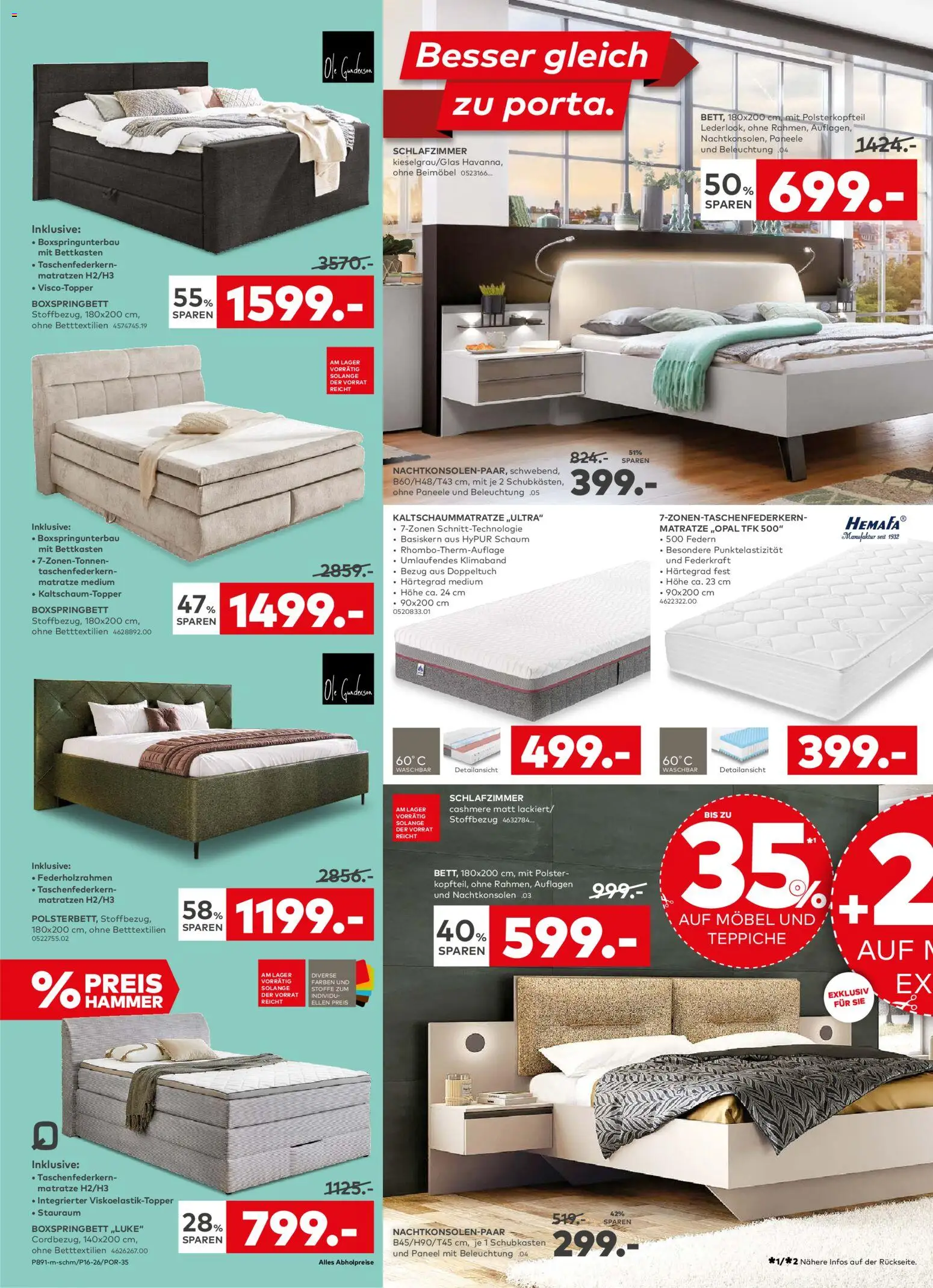 Porta! Prospekt Aachen – gültig ab 06.04.2026 | Seite: 4 | Produkte: Matratze, Boxspringbett