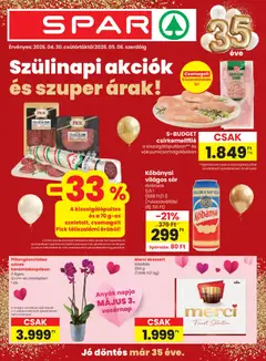Spar akciós újság - amely érvényes a következő dátumtól: 30.04.2026