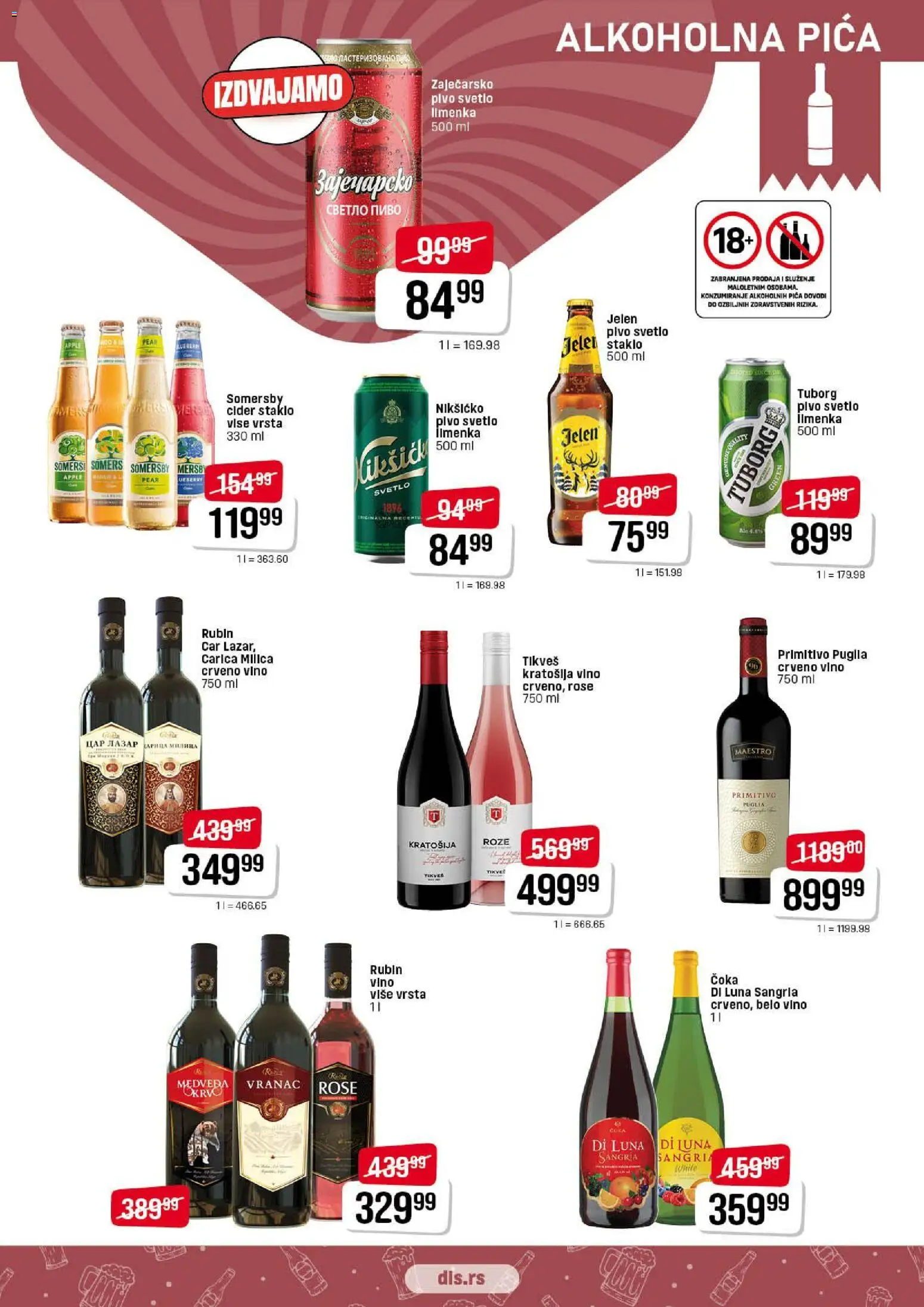 Super DIS katalog - važi od 23.10.2025 | Strana: 9 | Proizvode: Vranac, Zaječarsko pivo, Pica, Vino