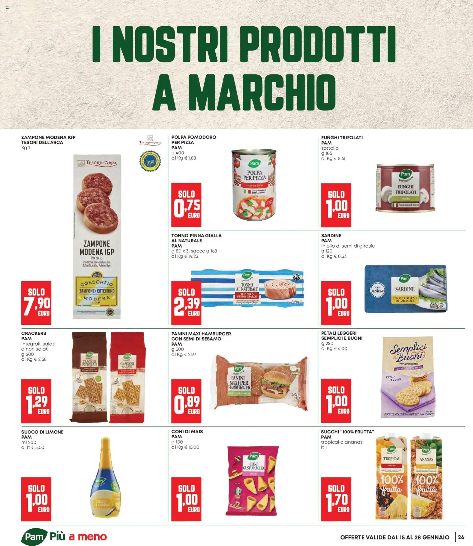 Volantino Panorama del 15.01.2026 | Pagina: 26 | Prodotti: Pizza, Funghi, Hamburger, Cotechino