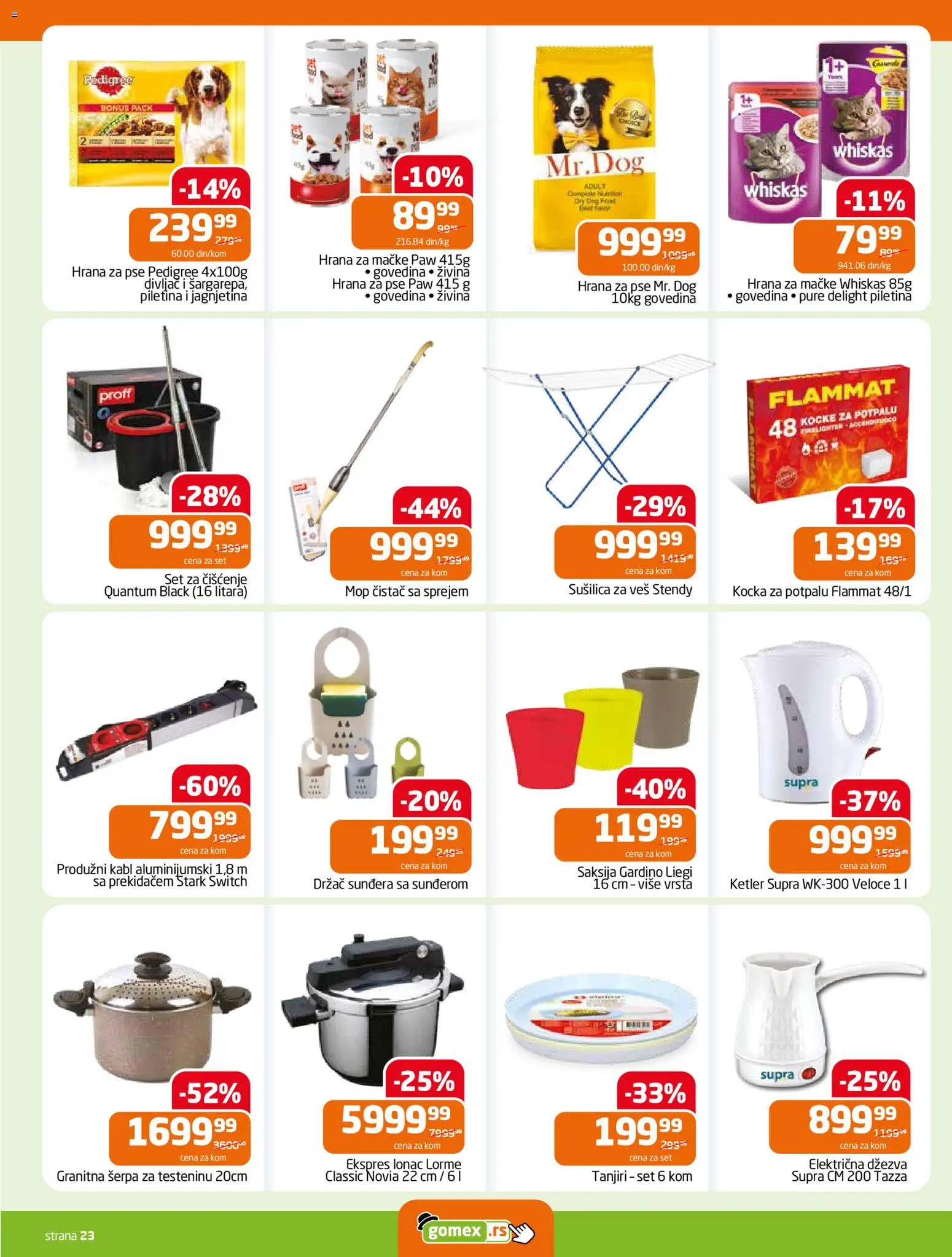 Gomex katalog - važi od 18.02.2026 | Strana: 21 | Proizvode: Hrana za pse, Saksija, Kabl, Produžni kabl