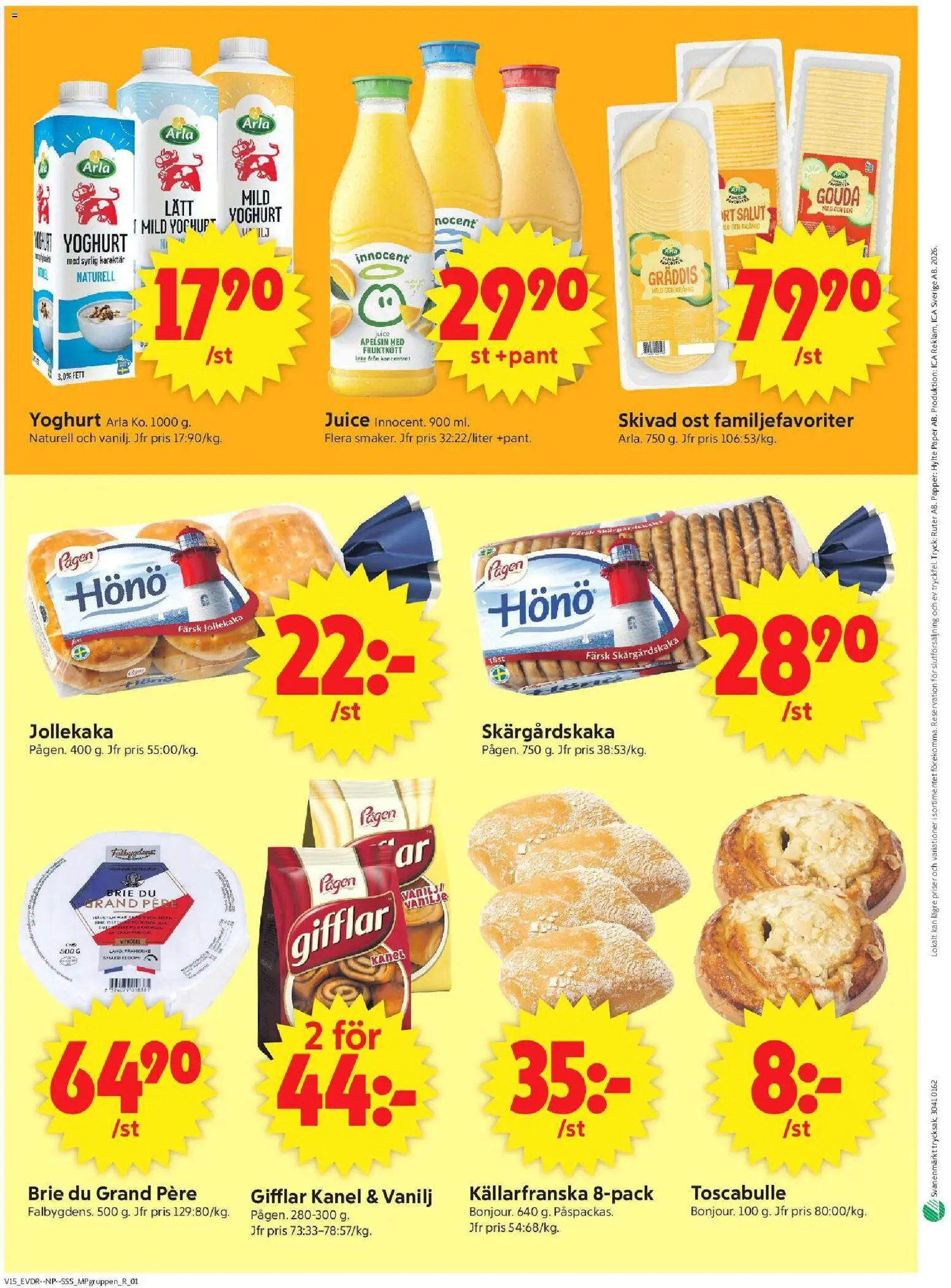 ICA Supermarket reklamblad aktuell från 06.04.2026 | Sida: 10 | Produkter: Gifflar, Yoghurt, Papper, Apelsin