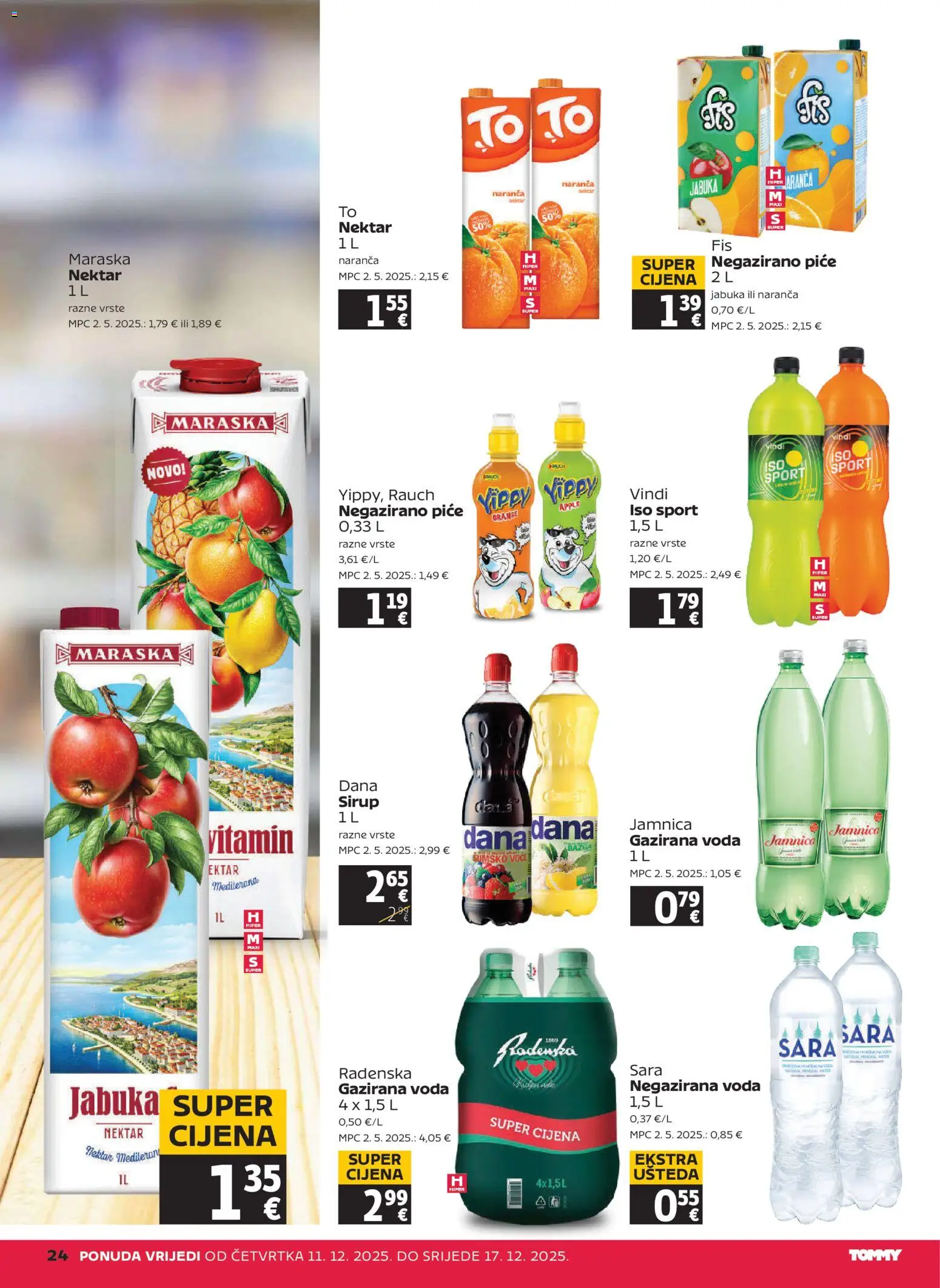 Tommy katalog | vrijedi od 11.12.2025 | Stranica: 24 | Proizvodi: Radenska, Voda, Voće, Bazga