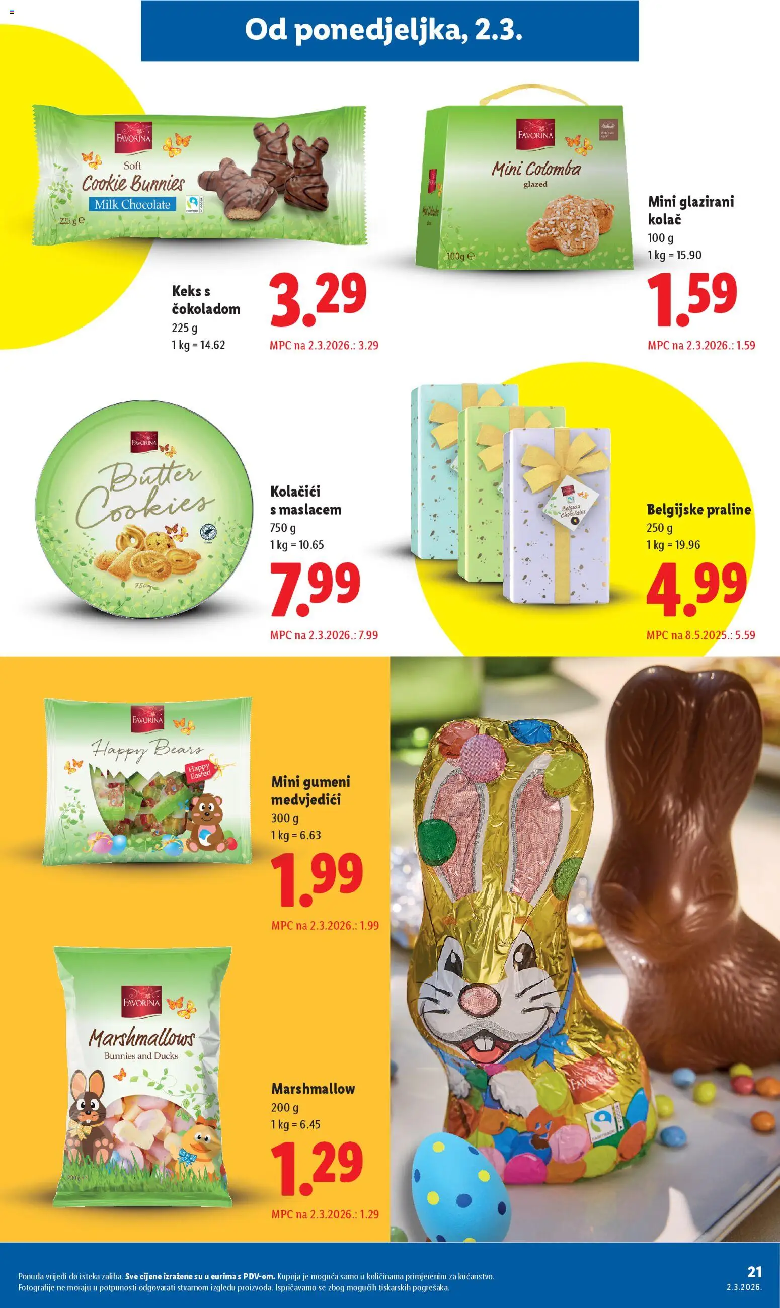 Lidl katalog | vrijedi od 02.03.2026 | Stranica: 21 | Proizvodi: Praline, Keks, Kolačići