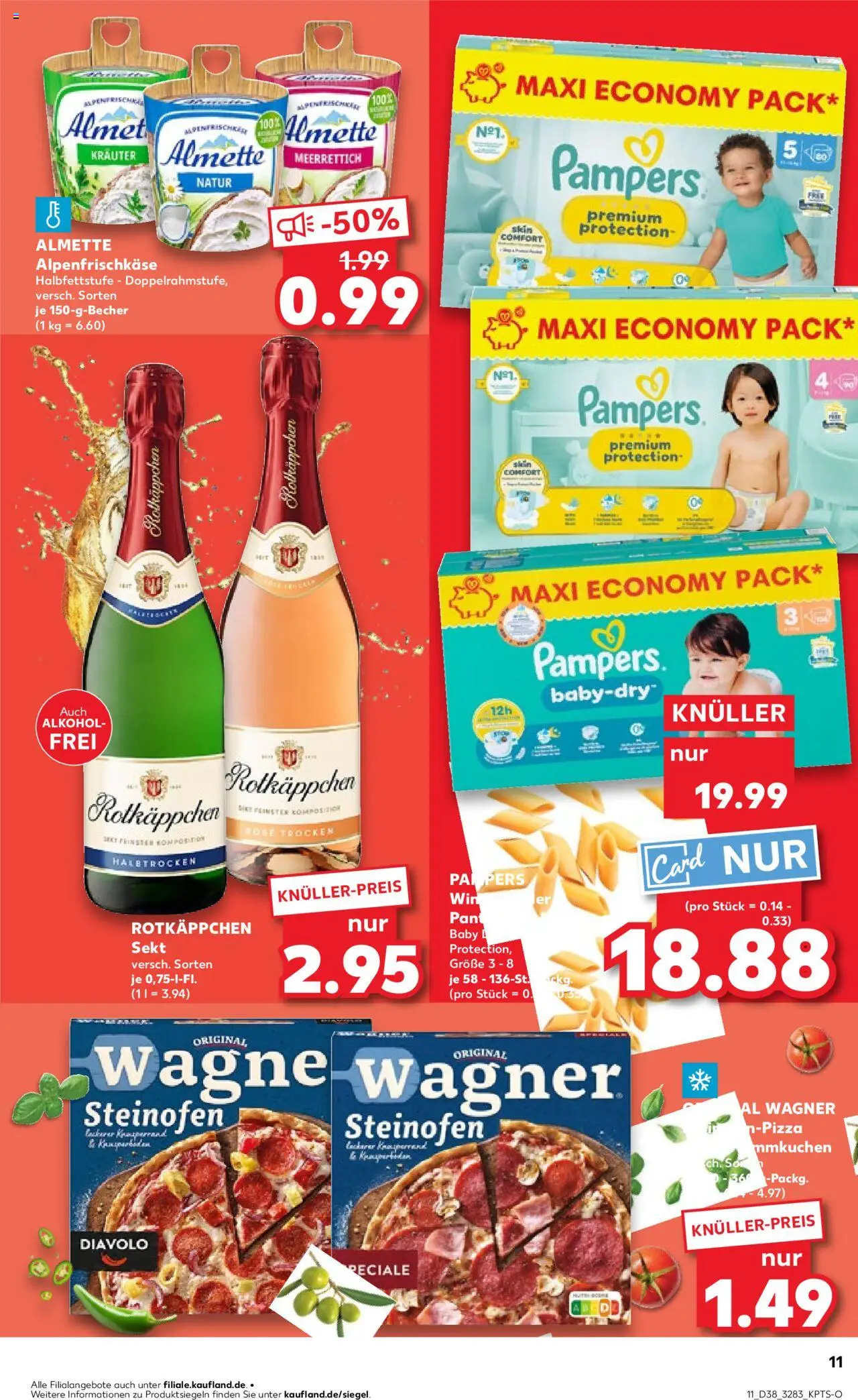 Kaufland prospekt Frankfurt (Oder)	 – gültig ab 21.09.2025 | Seite: 11 | Produkte: Rotkappchen sekt, Almette, Rotkäppchen, Pizza