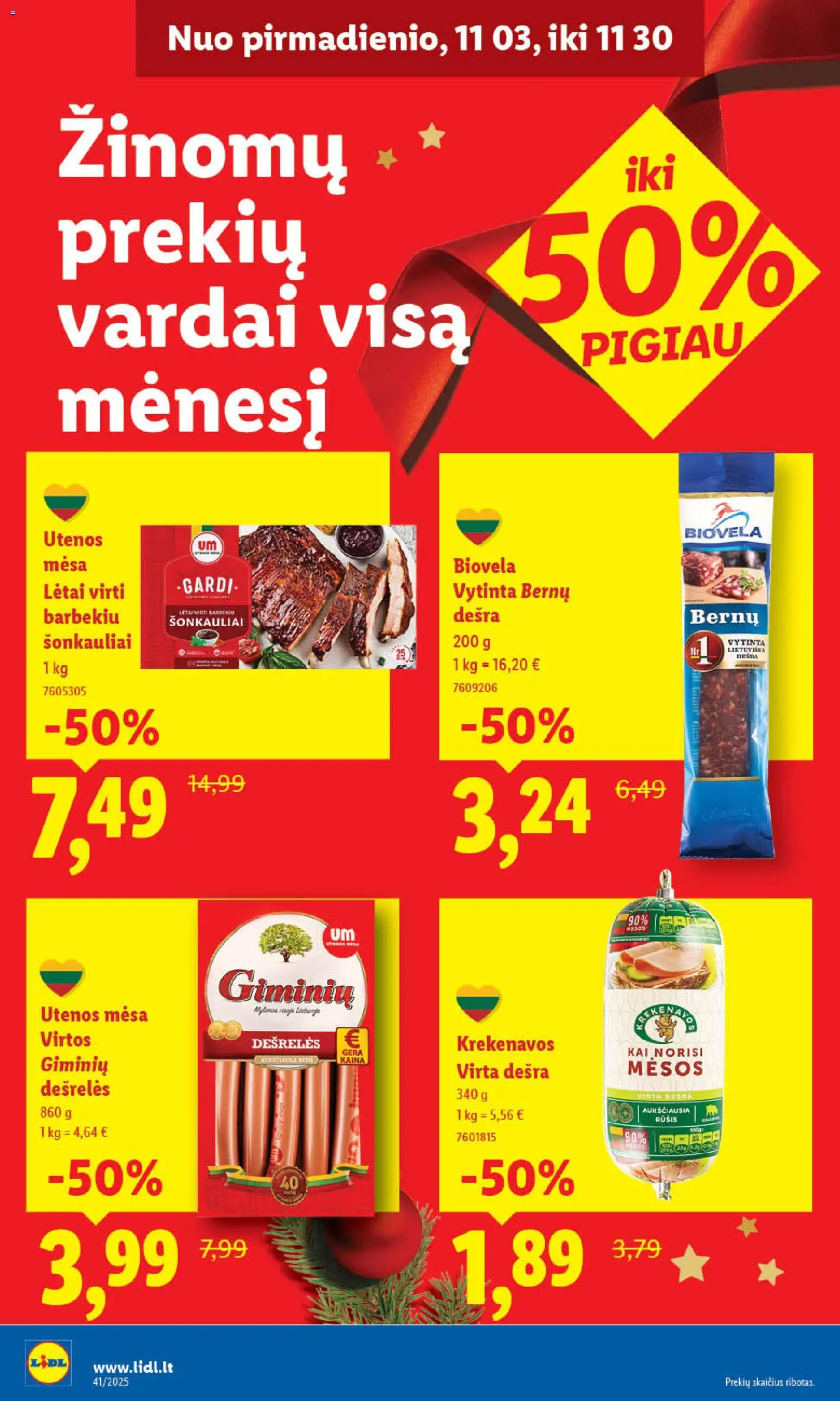 LIDL akcijos nuo 17.11.2025 | Puslapis: 20 | Prekių: Dešrelės, Dešra
