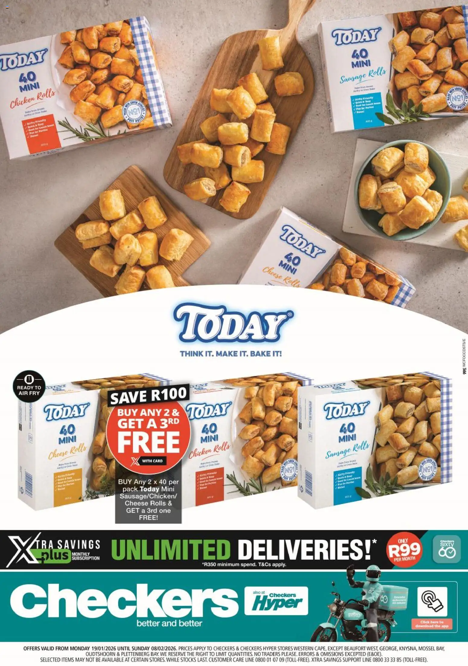 New Checkers catalogue – valid from 19.01.2026 | Page: 1 | Products: Cheese, Chicken, Sausage