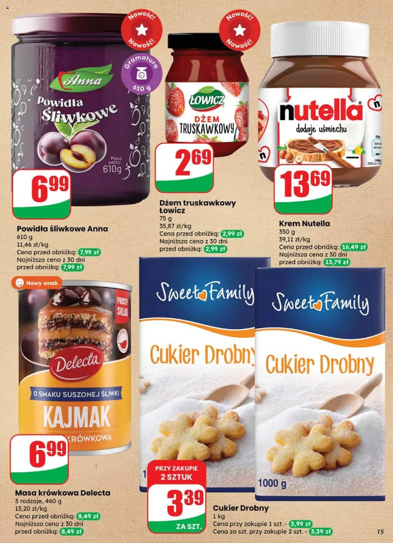 Dino Gazetka od 25.06.2025 | Strona: 15 | Produkty: Powidła śliwkowe, Śliwki, Kajmak, Powidła