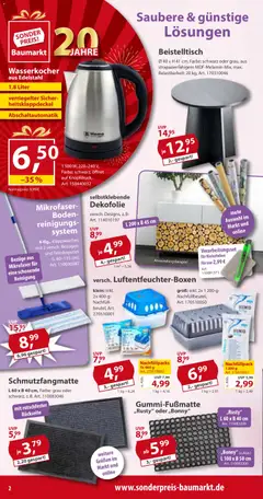 Sonderpreis Baumarkt Prospekt 	 ab 29.11.2025 gültig | Seite: 2 | Produkte: Wasserkocher, Beistelltisch, Schmutzfangmatte