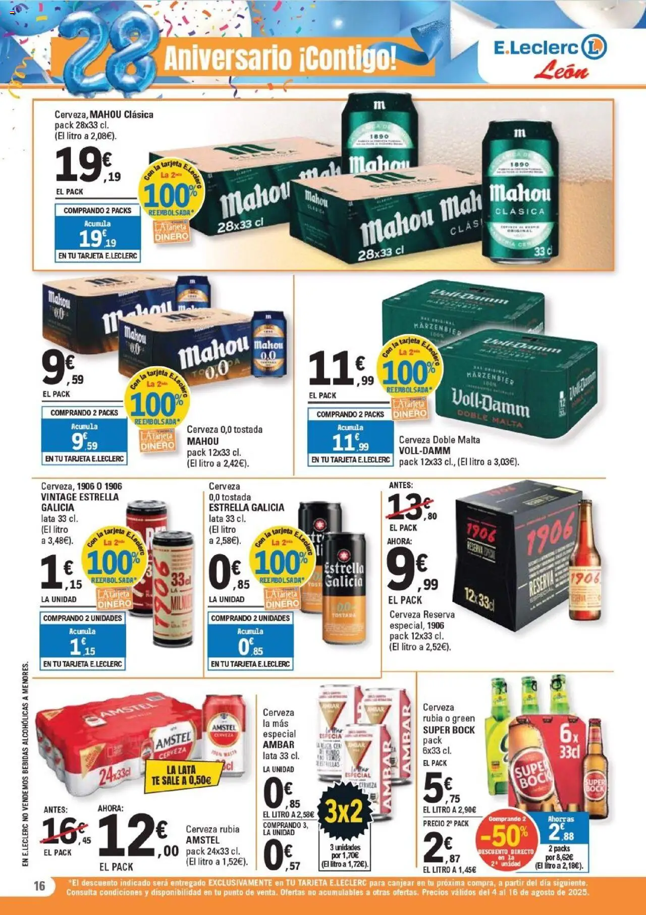 E.Leclerc folleto │ válido desde el 04.08.2025 | Página: 16 | Productos: Cerveza, Té