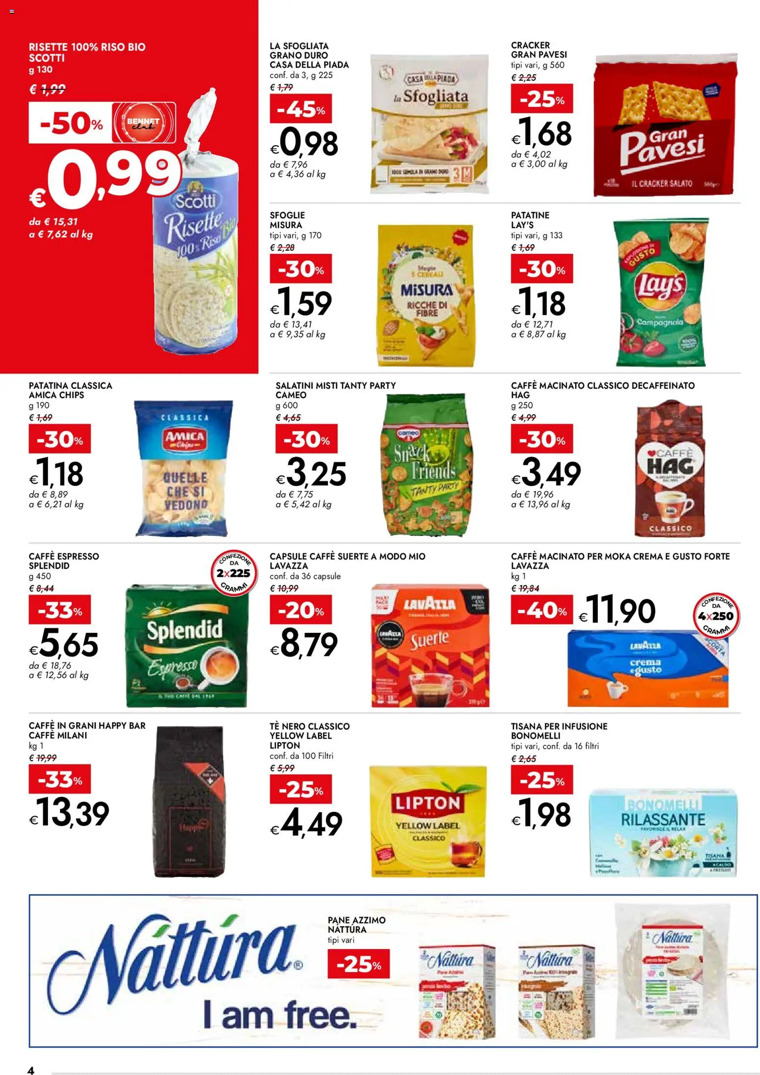 Volantino bennet del 12.03.2026 | Pagina: 4 | Prodotti: Crema, Pane, Tè, Macinato