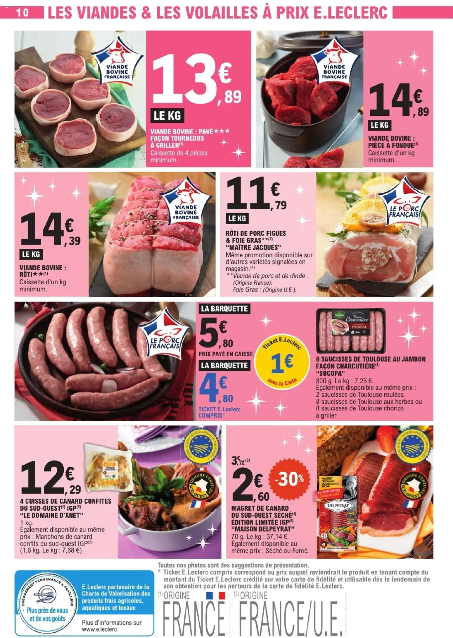 {H1} | Page: 10 | Produits: Magret de canard, Cuisses de canard, Porc, Viande bovine