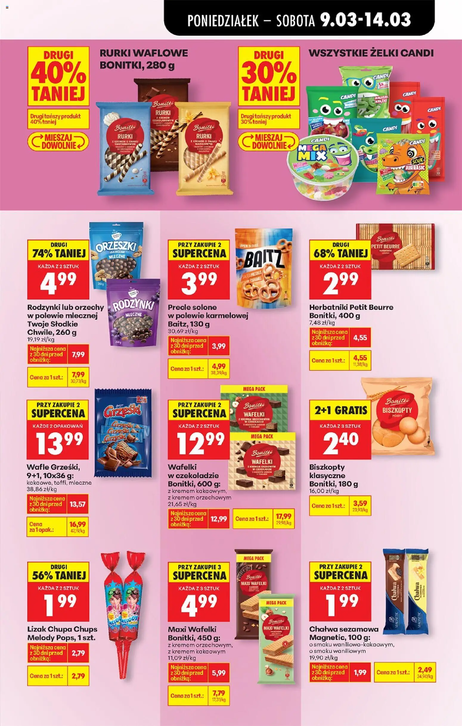 Biedronka gazetka od poniedziałku od 09.03.2026 | Strona: 59 | Produkty: Magnetic, Wafle, Żelki, Rurki waflowe