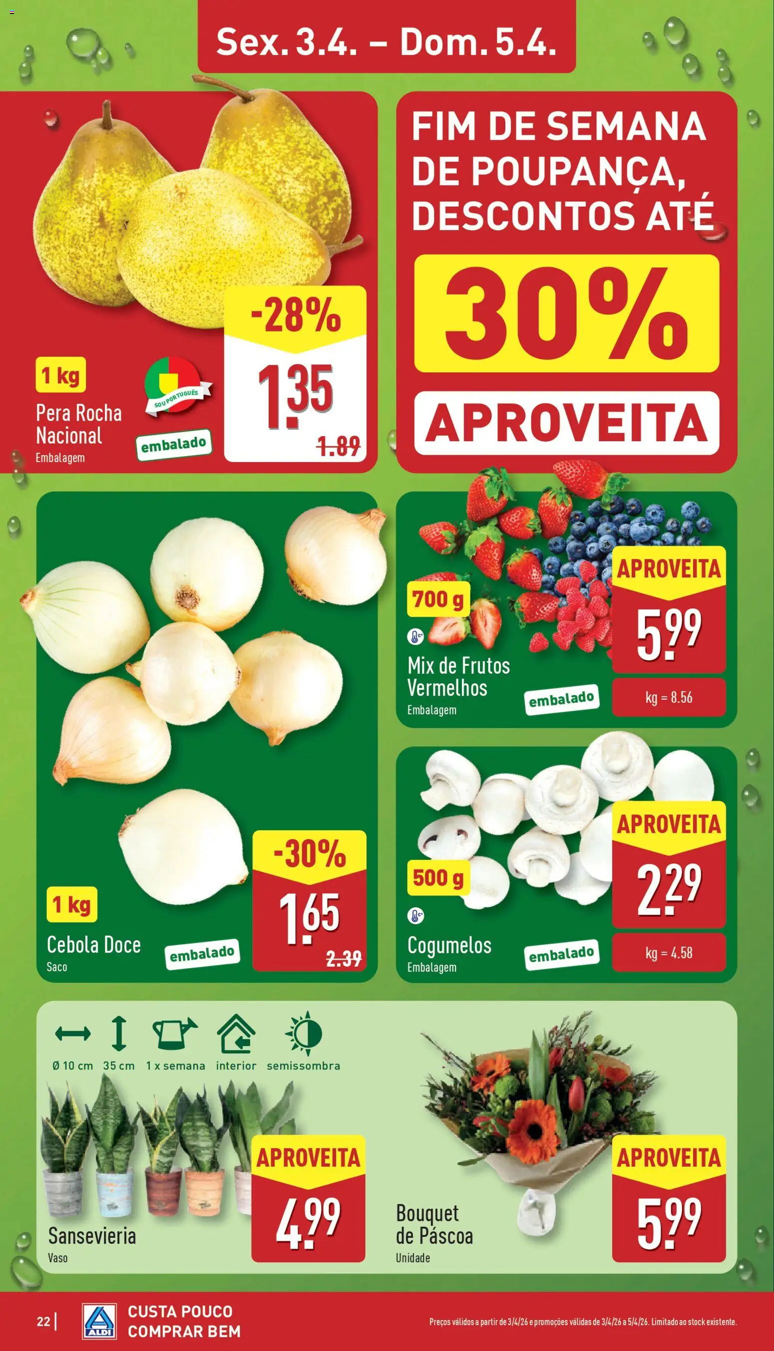 Aldi folheto │ válido de 30.03.2026 | Página: 22 | Produtos: Cebola, Vaso, Cogumelos