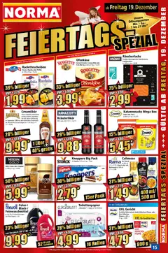 Norma Prospekt 	 ab 15.12.2025 gültig | Seite: 19 | Produkte: Hahnchen, Rougette ofenkase, Räucherlachs, Reis