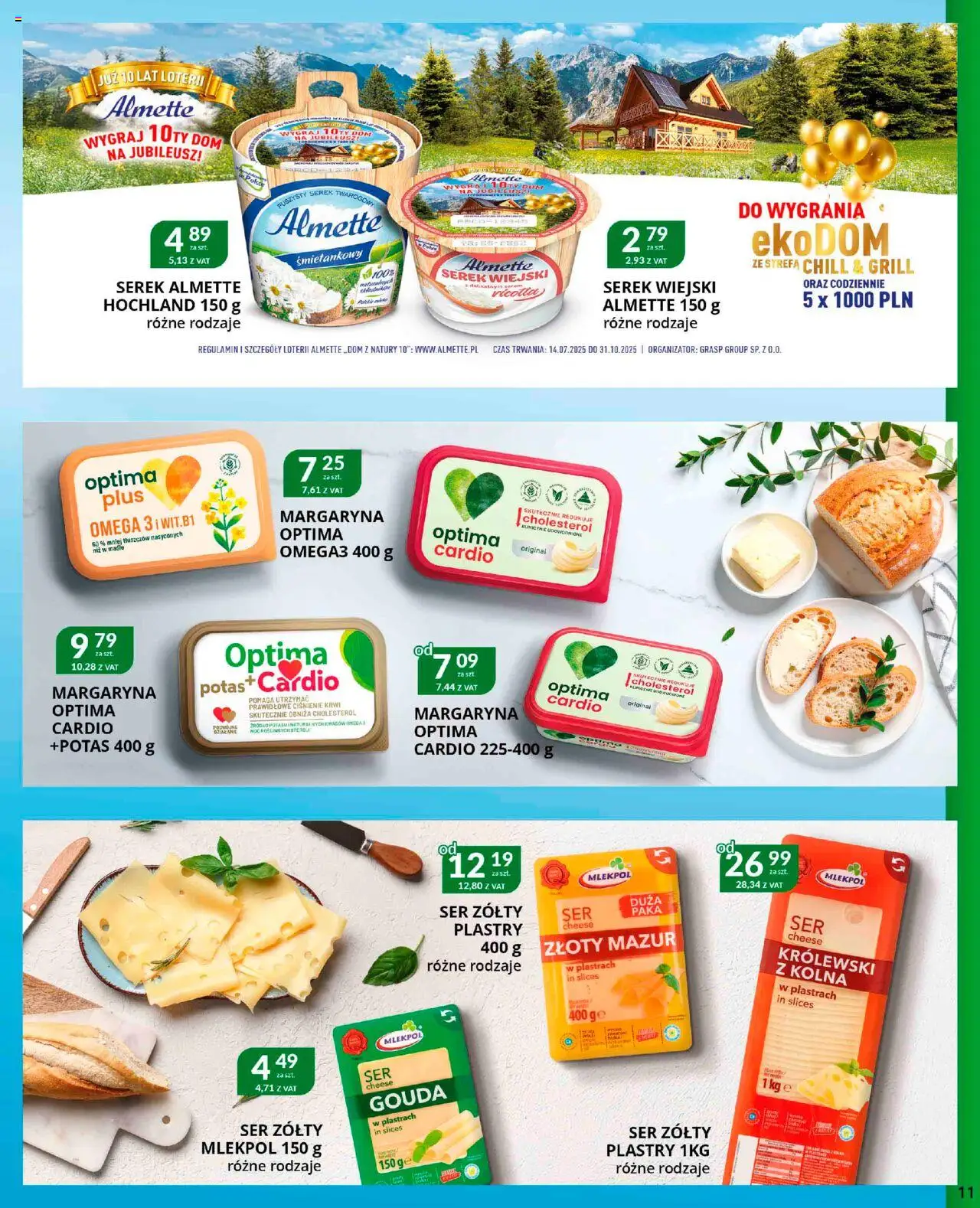 Eurocash Gazetka od 22.09.2025 | Strona: 11 | Produkty: Ser żółty, Serek, Margaryna, Ser