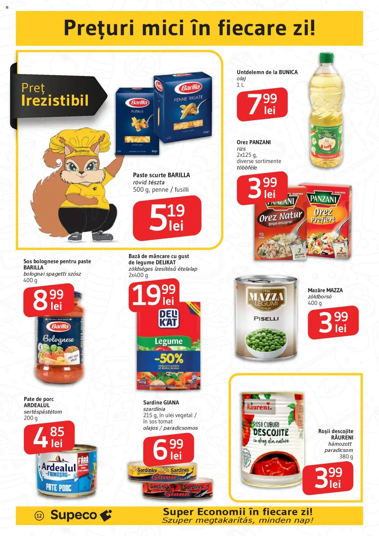 Catalog Supeco Bilingv – valabil de la 21.08.2025 | Pagină: 12 | Produse: Mici, Roșii, Paste, Legume