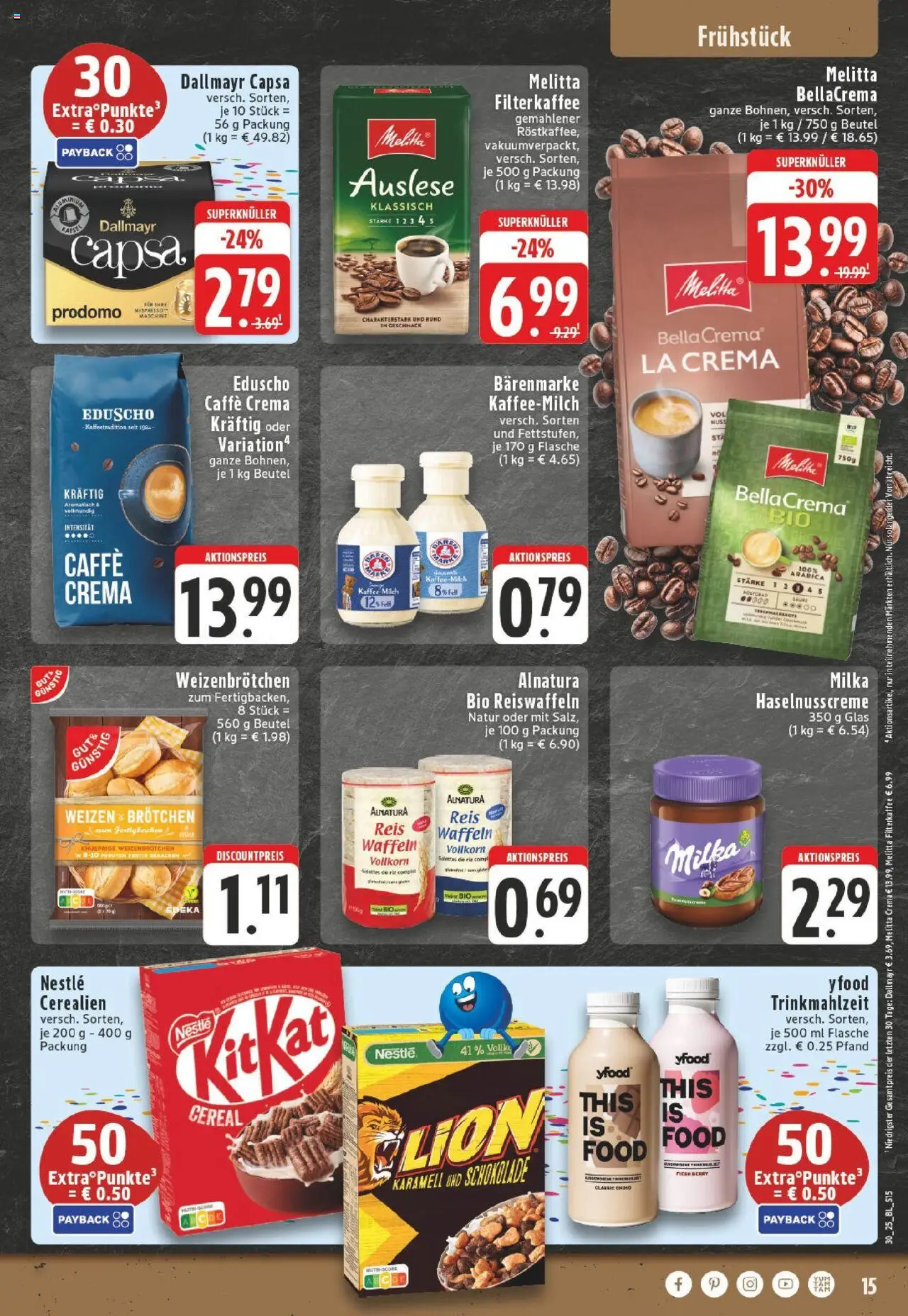 Edeka prospekt Bocholt	 - gültig ab dem 20.07.2025 | Seite: 15 | Produkte: Kaffee, Waffeln, YFood, Eduscho
