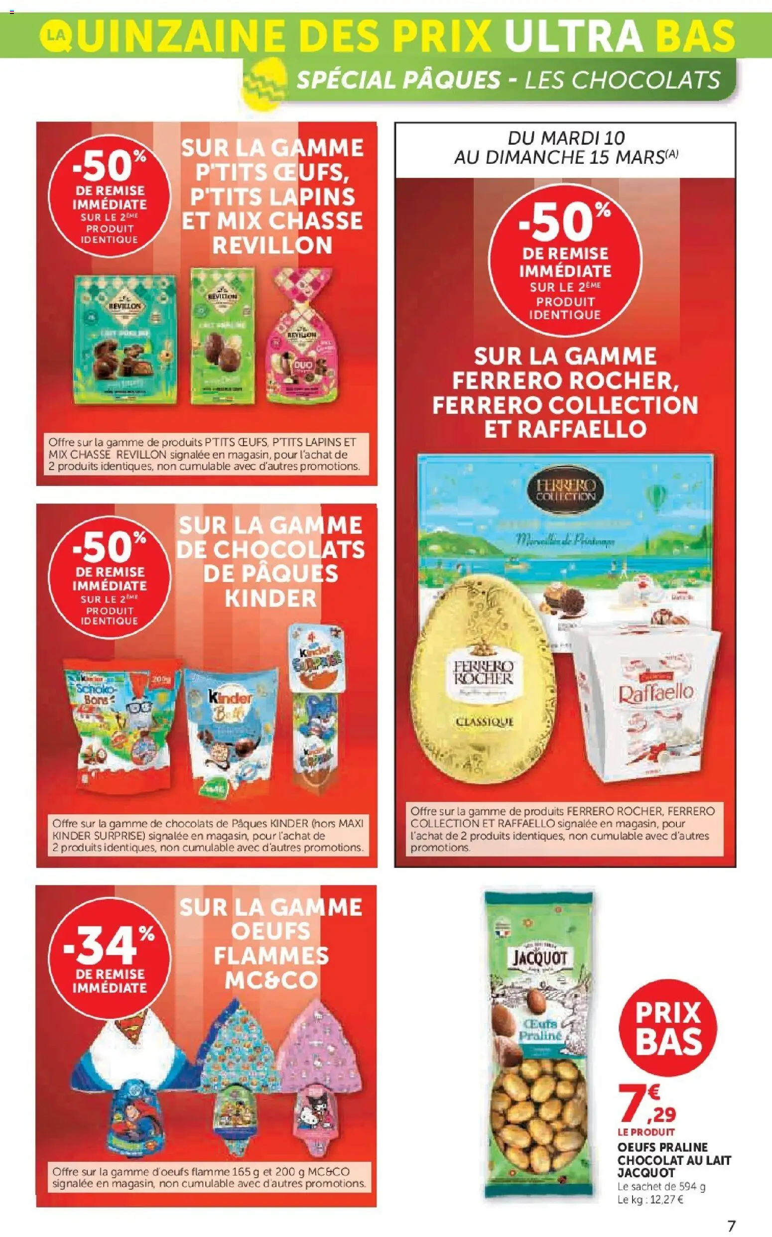 {H1} | Page: 7 | Produits: Ferrero rocher, Raffaello, Lait, Chocolat