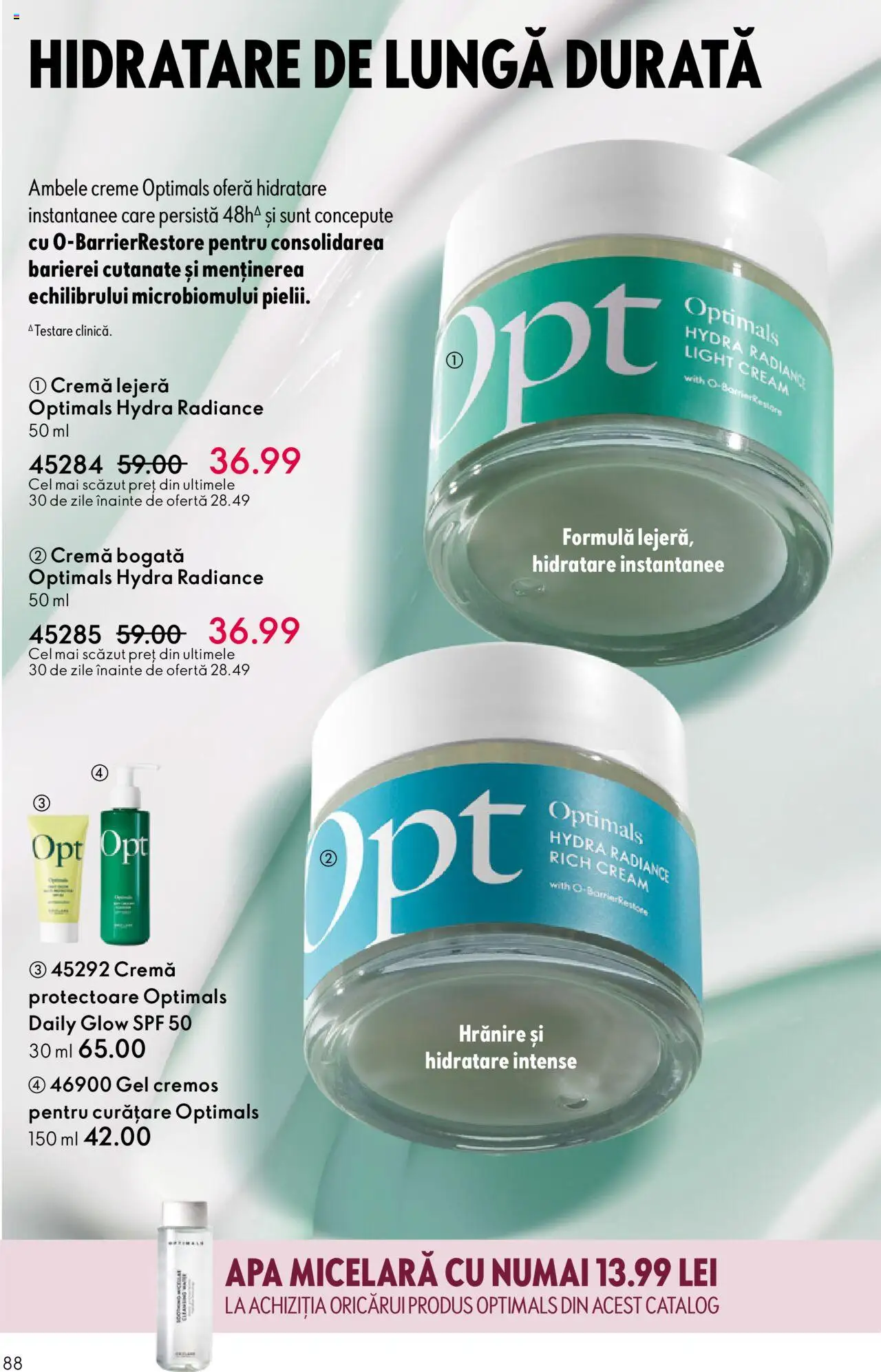 Noul catalog Oriflame – valabil de la 01.10.2025 | Pagină: 88 | Produse: Cremă, Apă micelară, Apă