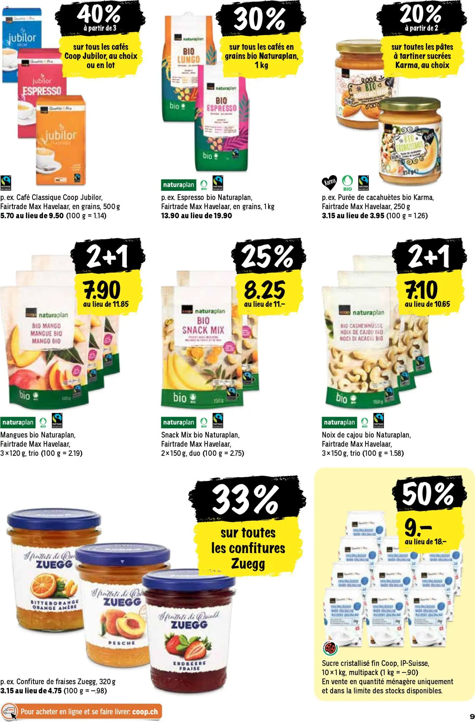 Coop - Les actions de la semaine – gültig ab 29.12.2025 | Seite: 9 | Produkte: Cashewnüsse, Butter, Mango