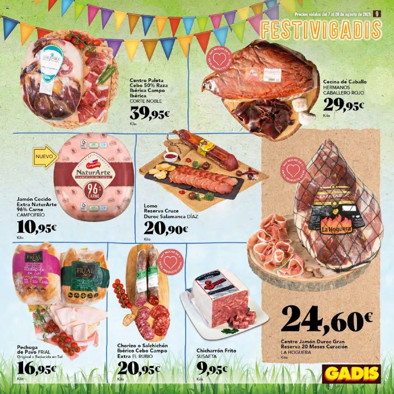 Gadis folleto │ válido desde el 07.08.2025 | Página: 9 | Productos: Jamón, Jamón cocido