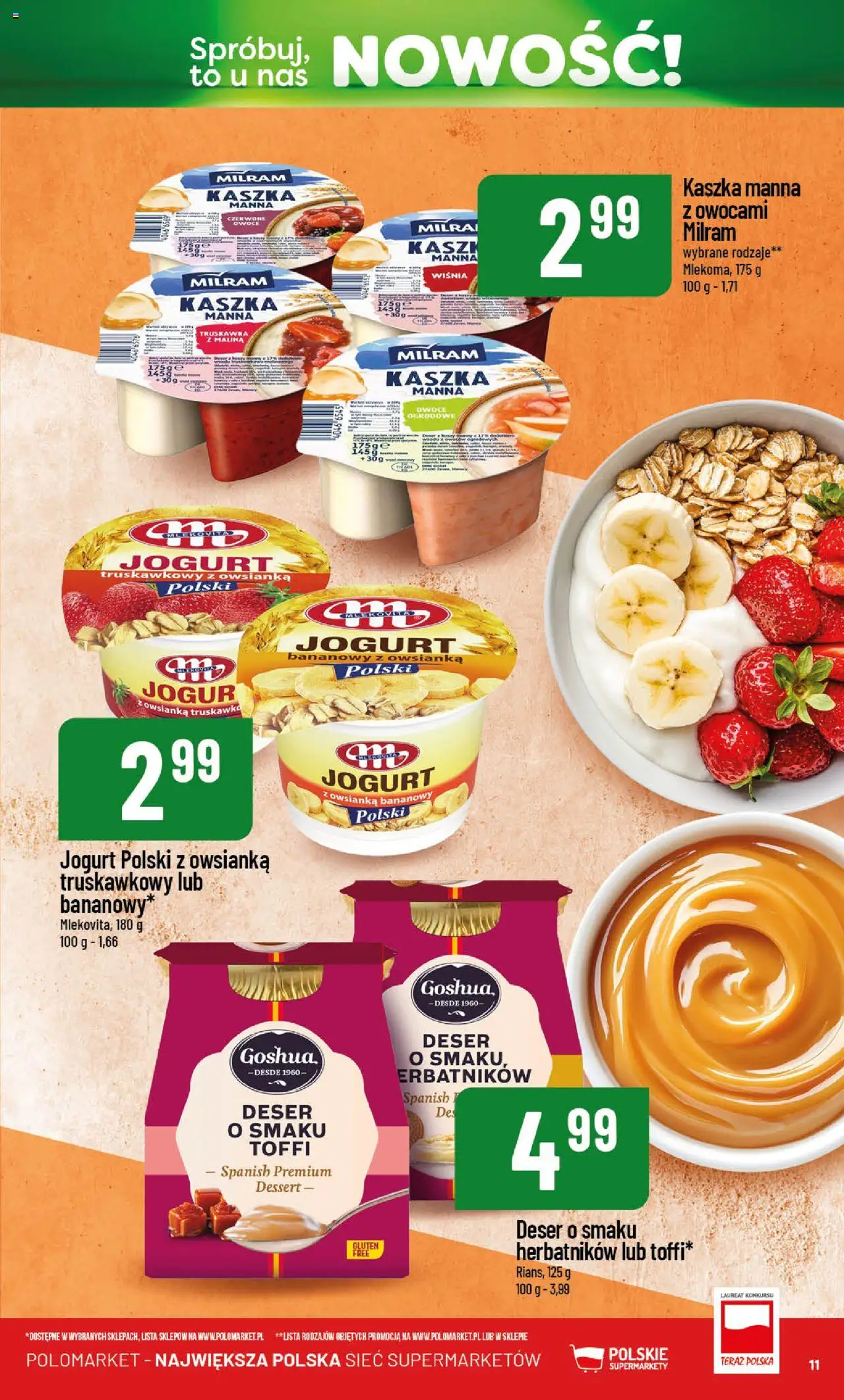 POLOmarket Gazetka - Nowości od 01.05.2025 | Strona: 11 | Produkty: Malina, Kaszka manna, Jogurt, Owoce