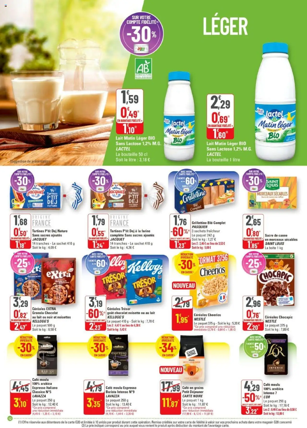  | Page: 12 | Produits: Chocapic, Café moulu, Lait, Granola