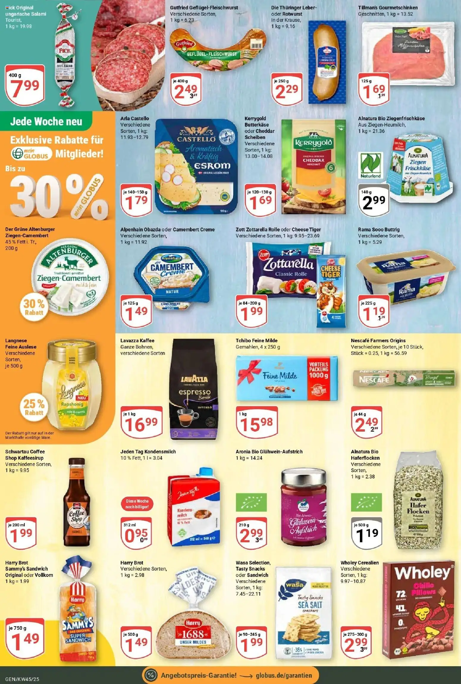 Globus prospekt Gensingen	 (ab 02.11.2025) » Angebote online | Seite: 16 | Produkte: Lavazza, Milch, Creme, Flocken