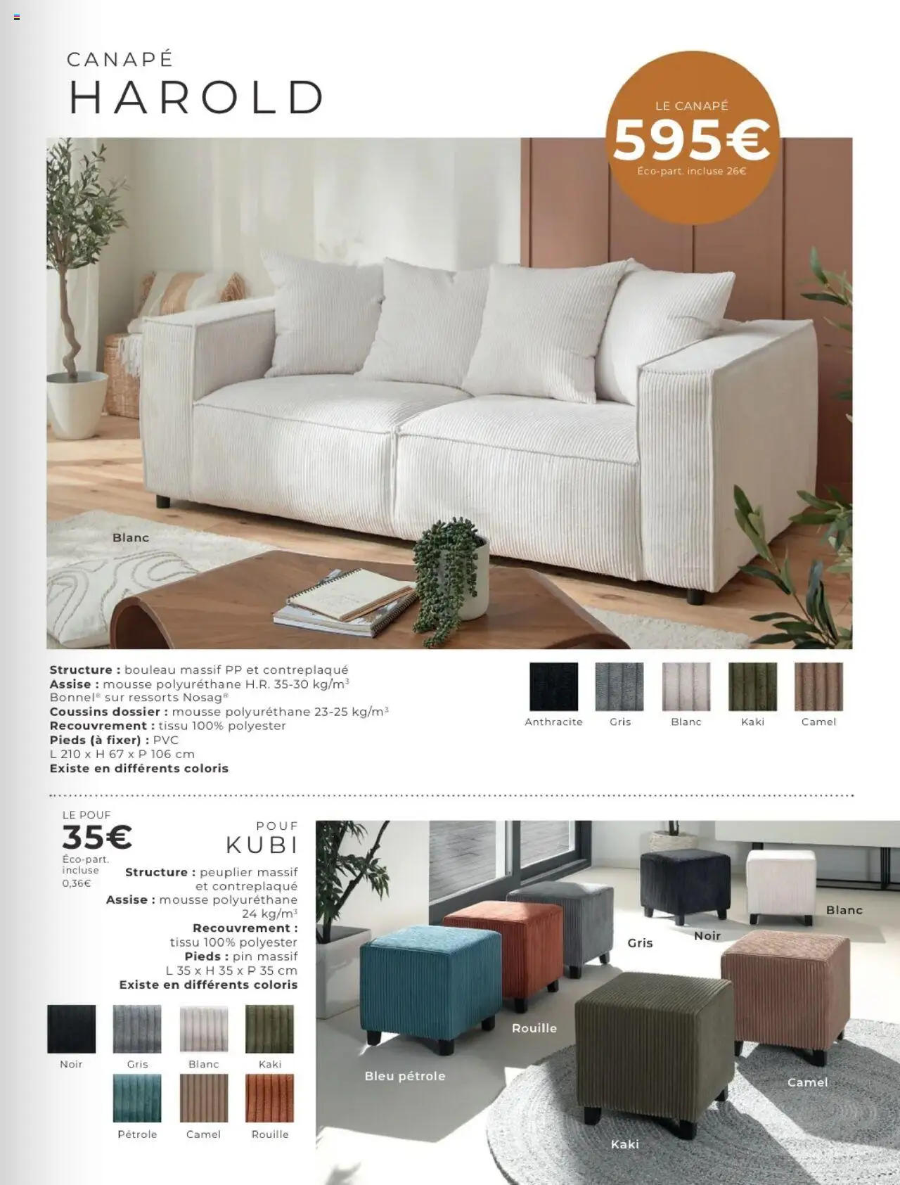 {H1} | Page: 13 | Produits: Kaki, Mousse, Canapé