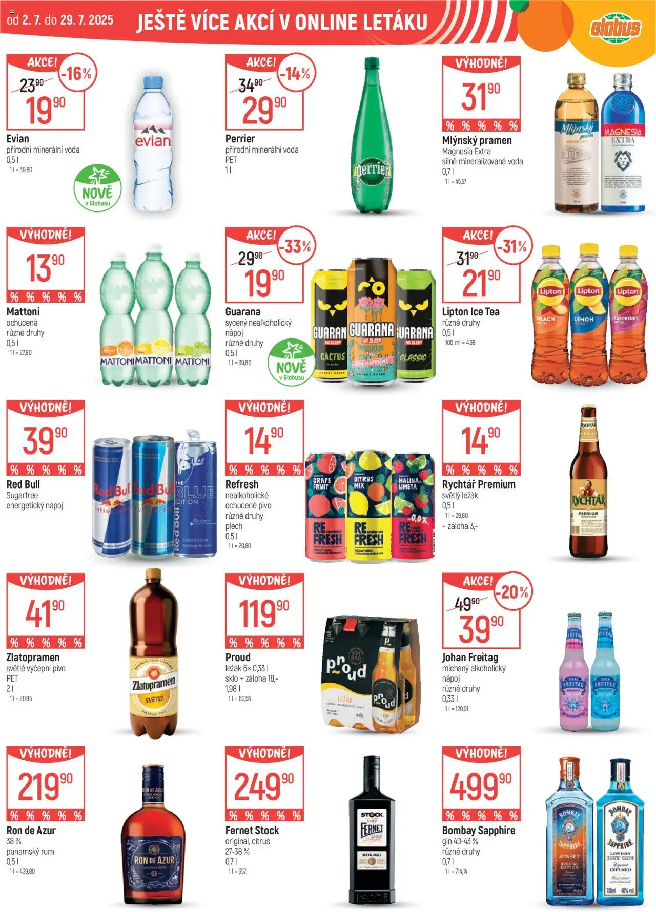 Globus leták - Liberec od 23.07.2025 | Strana: 44 | Produkty: Voda, Fernet, Minerální voda, Energy drink