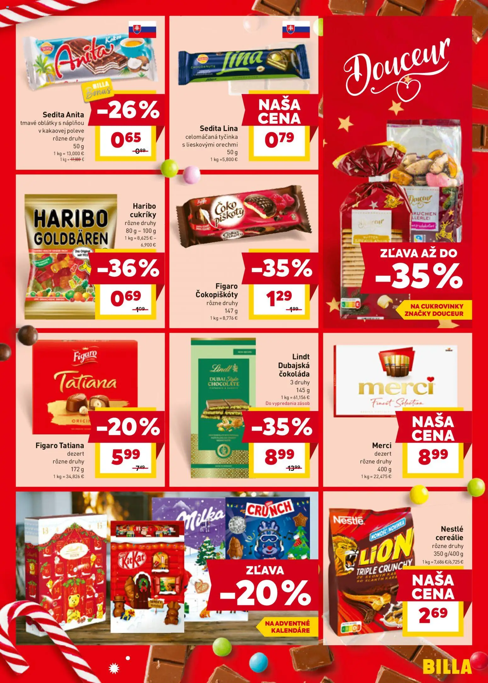 Nové Billa akcie – leták je platný od 19.11.2025 | Strana: 15 | Produkty: Merci, Čokoláda, Cereálie, Milka