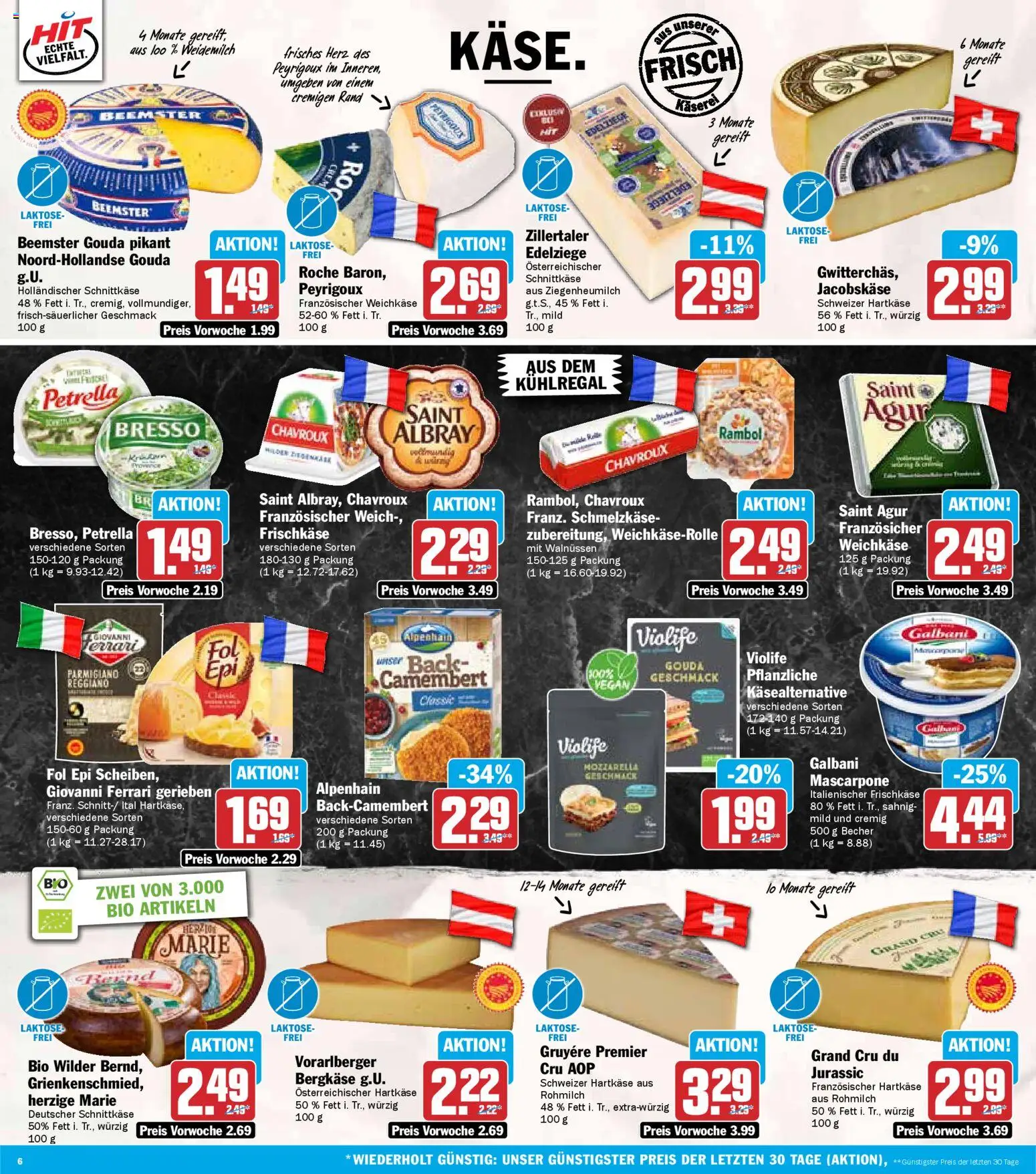 HIT - Nordrhein-Westfalen – gültig ab 10.11.2025 | Seite: 6 | Produkte: Mascarpone, Mozzarella, Gouda, Frischkase