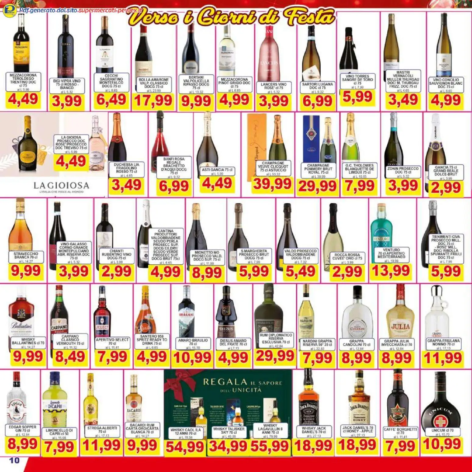 Volantino Pewex del 06.12.2025 | Pagina: 10 | Prodotti: Gin, Spumante, Champagne, Amaro