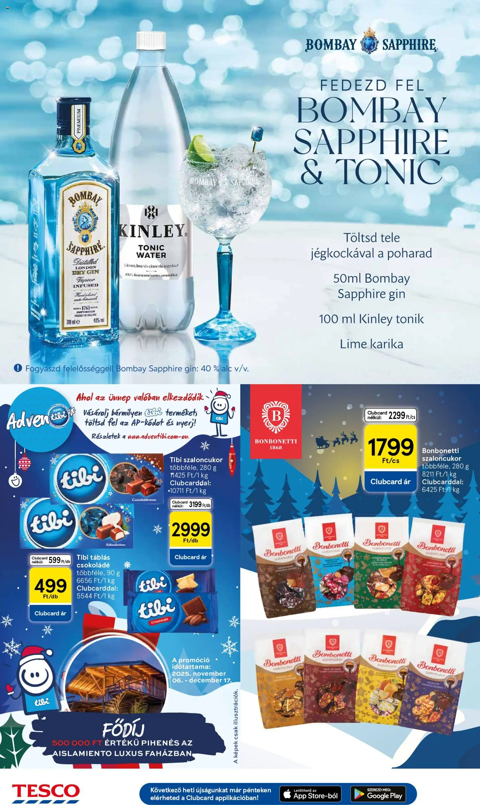 Tesco akciós ujság - amely érvényes a következő dátumtól: 20.11.2025 | Oldal: 24 | Termékek: Lime, Szaloncukor, Csokoládé, Gin