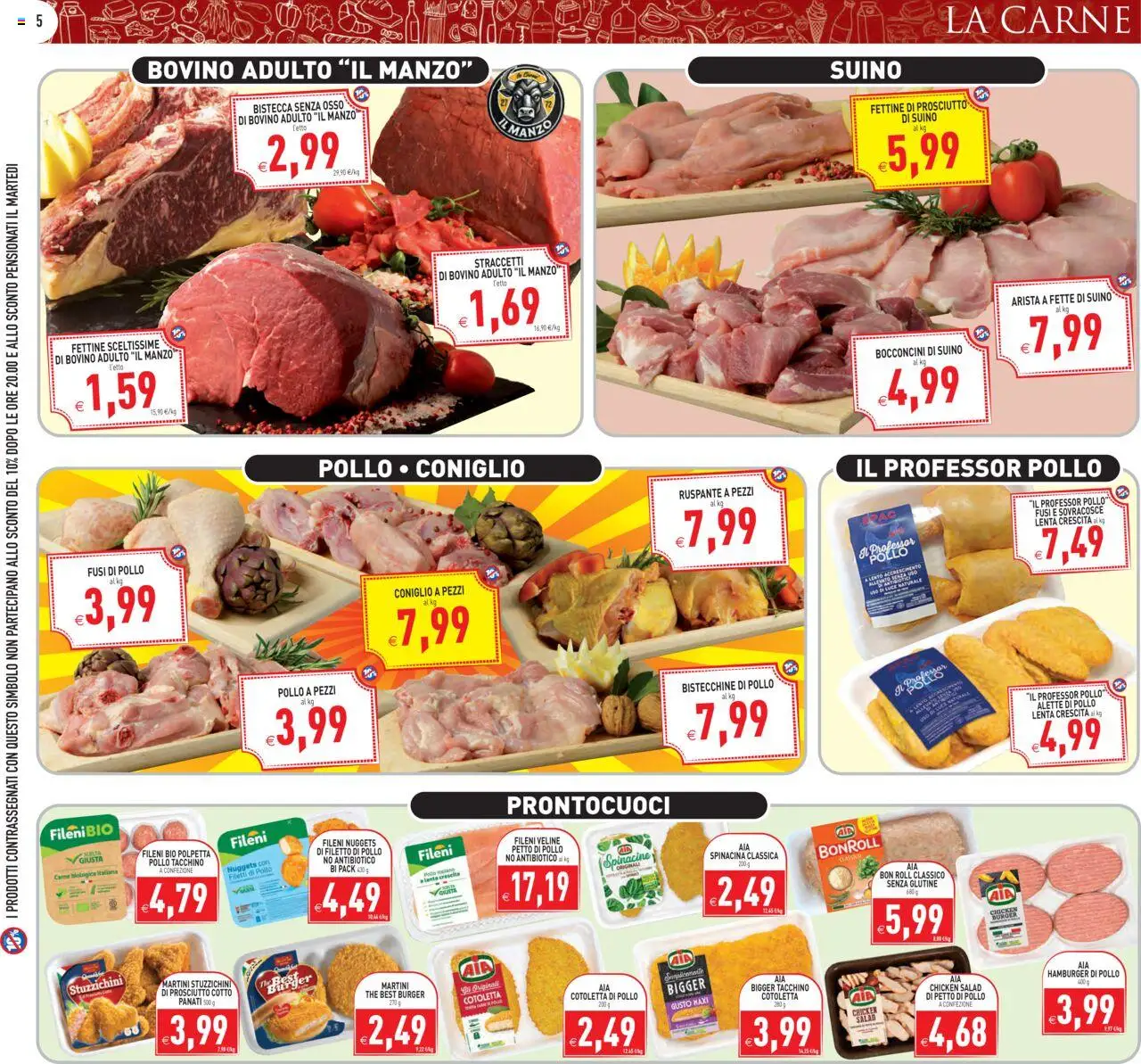 Volantino PIM Supermercati del 13.06.2025 | Pagina: 5 | Prodotti: Veline, Nuggets, Suino, The
