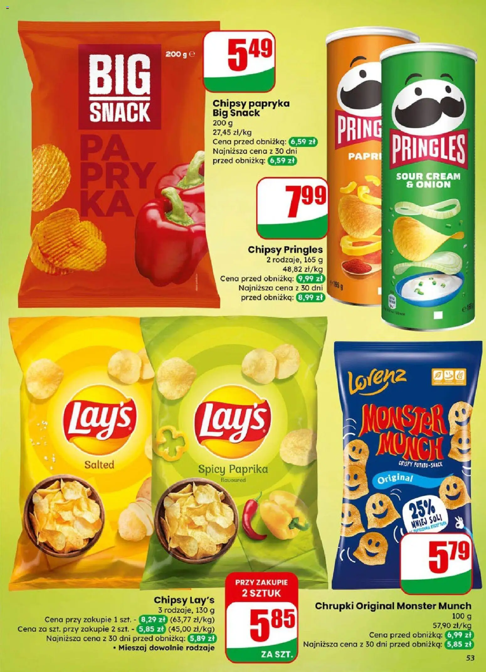 Dino Gazetka od 21.01.2026 | Strona: 53 | Produkty: Chipsy, Chrupki, Chipsy pringles, Pringles