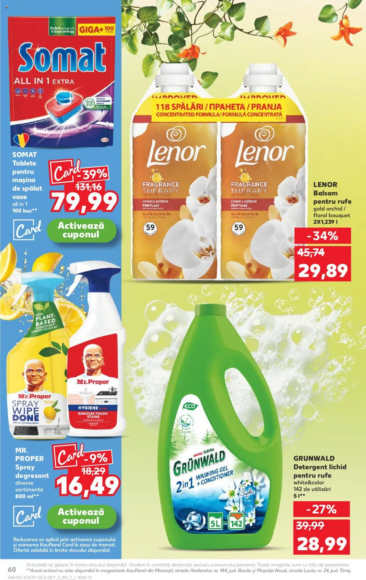 Kaufland RO akciós ujság - amely érvényes a következő dátumtól: 24.09.2025 | Oldal: 60 | Termékek: Somat
