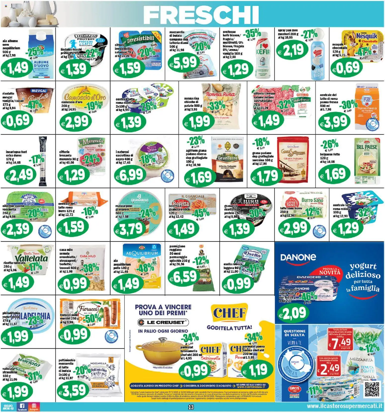 Volantino Il Castoro del 06.12.2025 | Pagina: 13 | Prodotti: Fiocchi, Data, Ricotta, Mascarpone