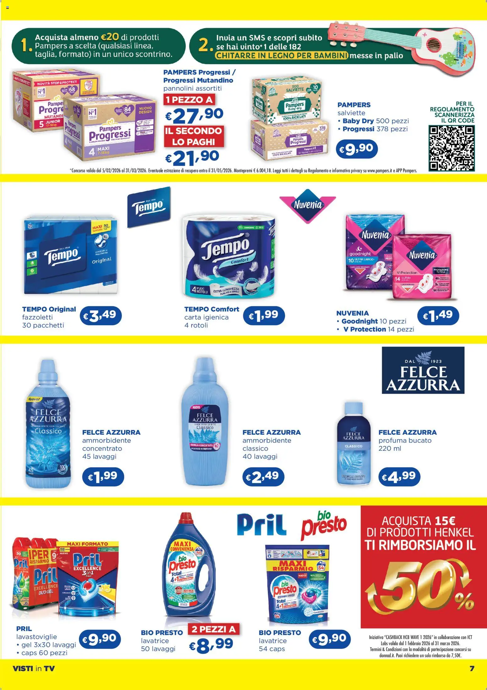 Volantino Acqua e Sapone del 26.02.2026 | Pagina: 7 | Prodotti: Carta igienica, Lavatrice, Pampers, TV