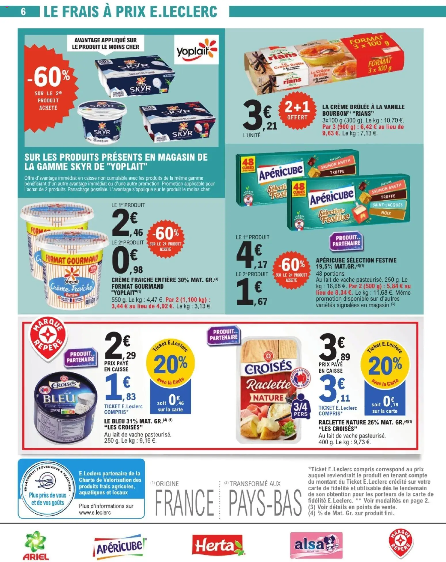 {H1} | Page: 6 | Produits: Raclette, Crème fraiche, Noix, Crème