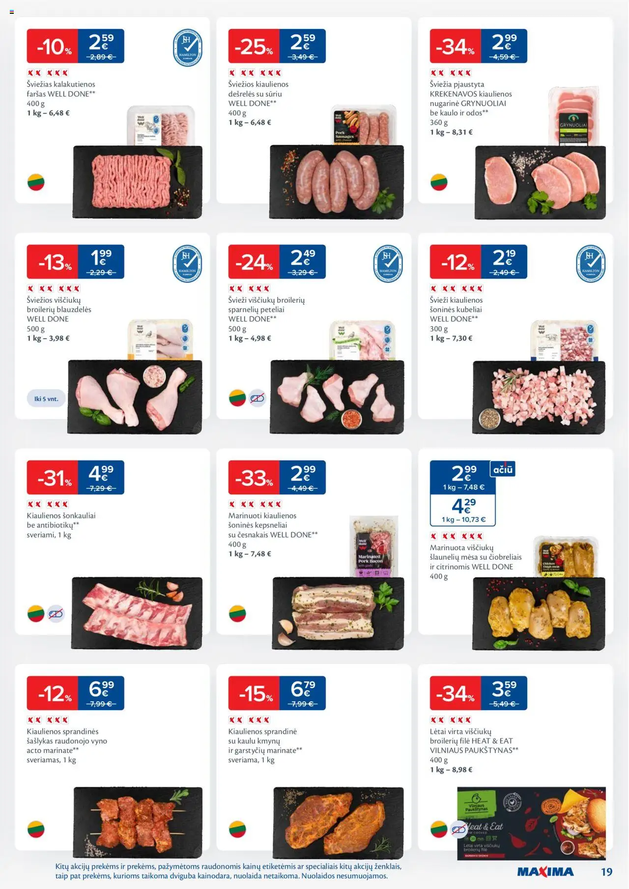 MAXIMA leidinys│galioja nuo 24.06.2025 | Puslapis: 19 | Prekių: Kiaulienos, Dešrelės