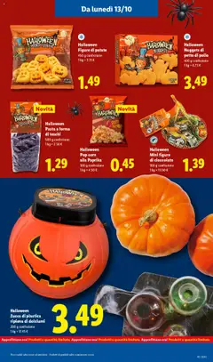 Anteprima del volantino Halloween Zucca di plastica ripiena di dolciumi, 200 g confezione valido a partire dal 13.10.2025 | Pagina: 25